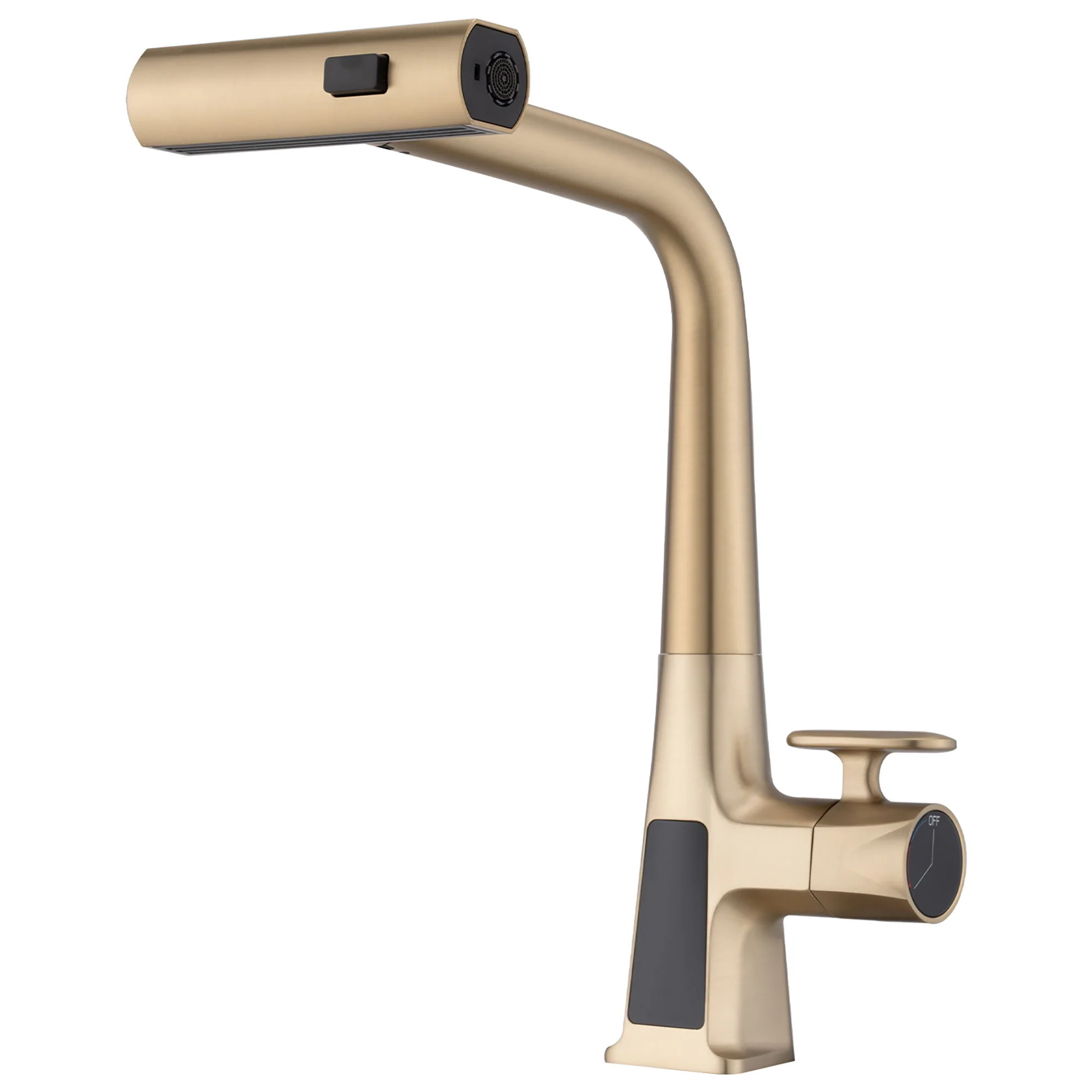 Waterfall Kitchen Faucet With Temperature Display And Pull Down Sprayer - Image 2