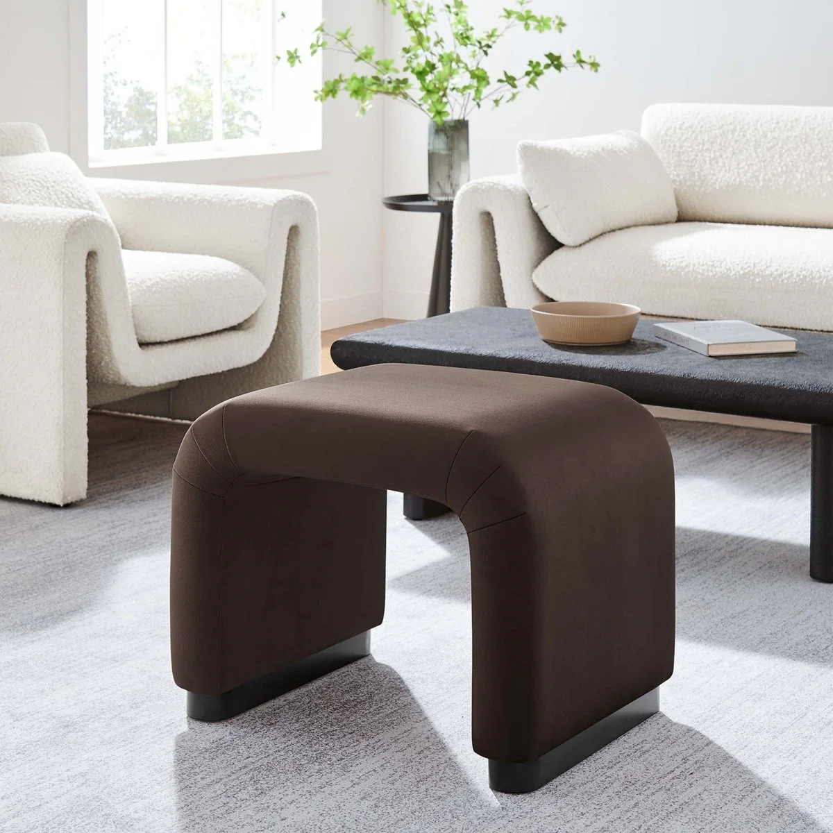 Waterfall Performance Velvet Stool – Velvet Upholstered 24 Inch - Image 10