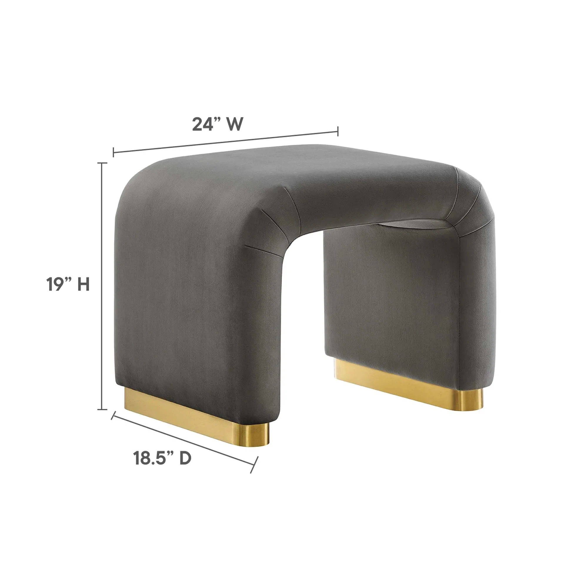 Waterfall Performance Velvet Stool – Velvet Upholstered 24 Inch - Image 57