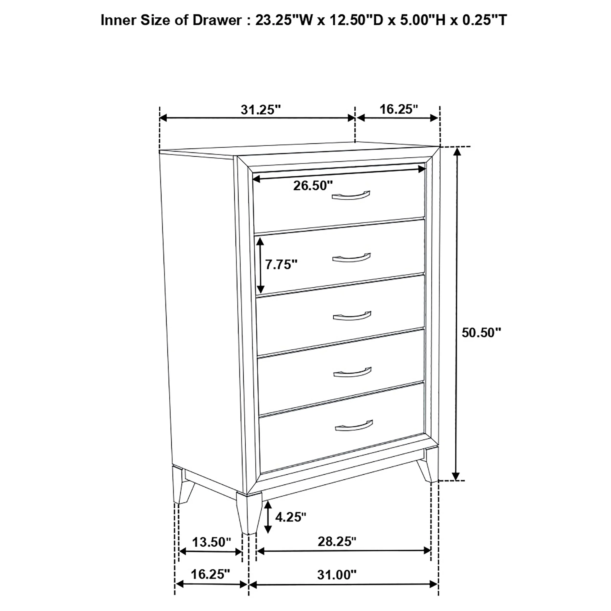 Watson 5-Drawer Chest of Drawers - Light Taupe - Image 11