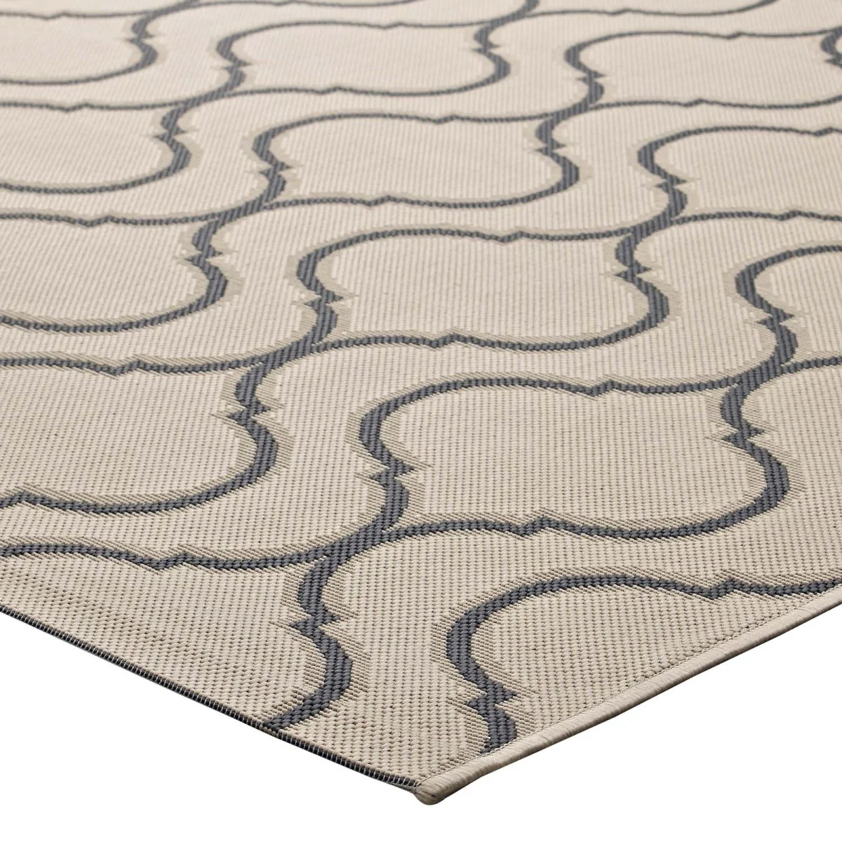 Wave Abstract Trellis Polypropylene Indoor Outdoor Area Rug Contemporary Geometric Design - Image 3