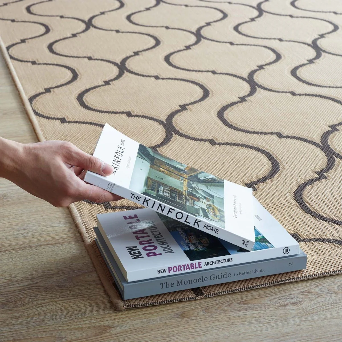 Wave Abstract Trellis Polypropylene Indoor Outdoor Area Rug Contemporary Geometric Design - Image 5