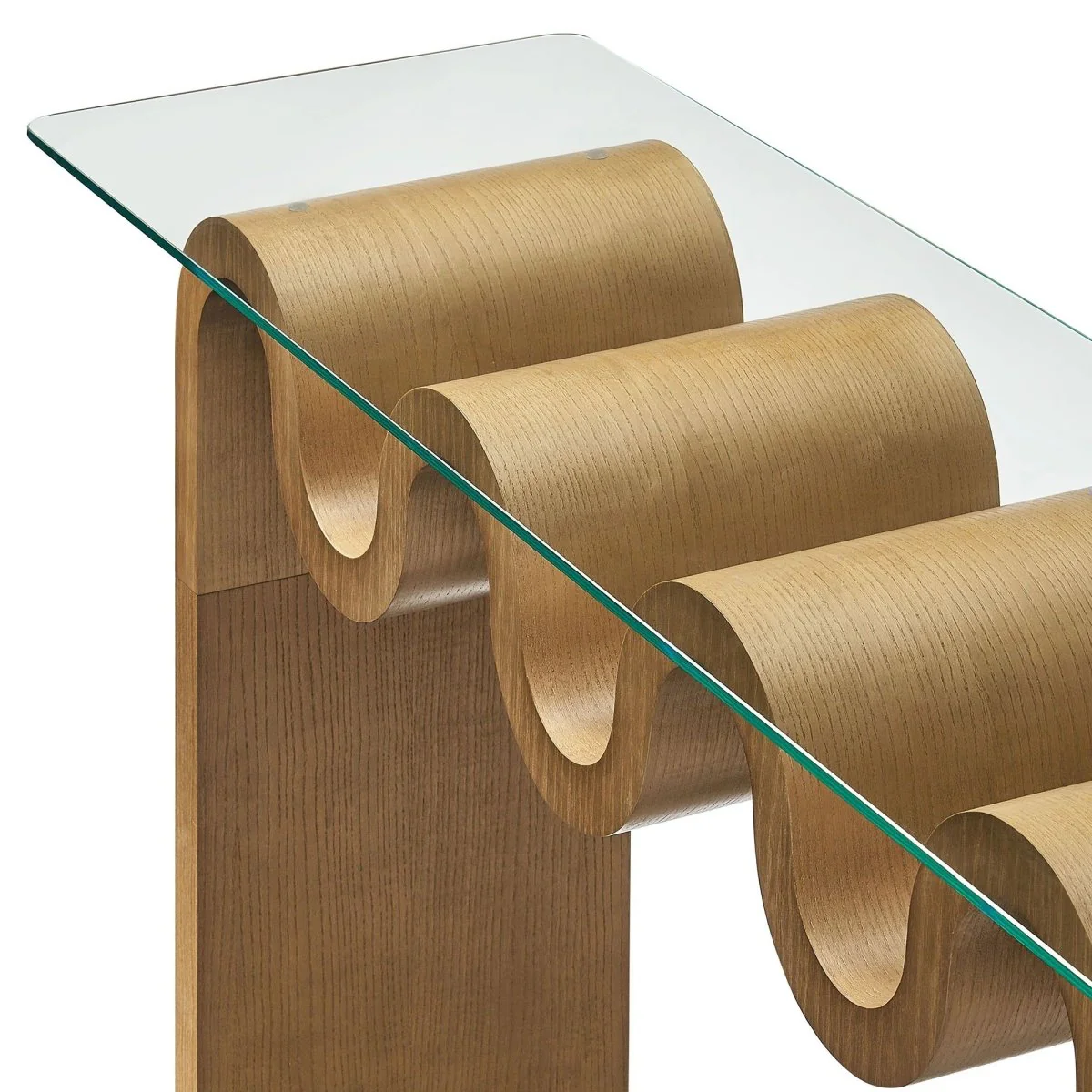 Wave Frame Glass Top Console Table – 50 Inch - Image 5
