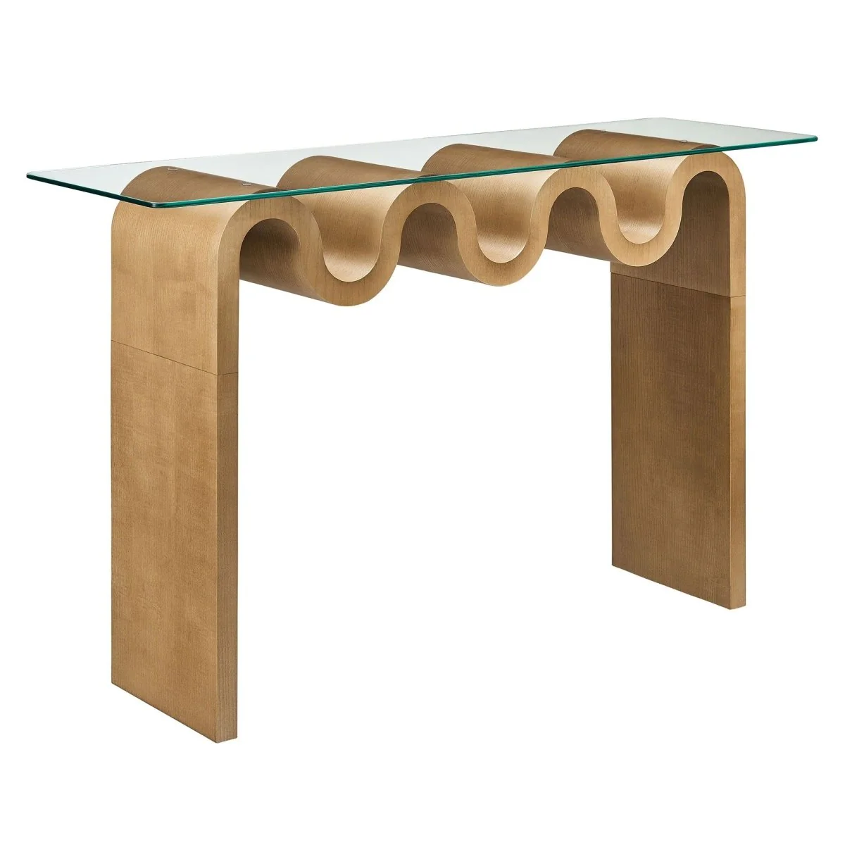 Wave Frame Glass Top Console Table – 50 Inch - Image 9
