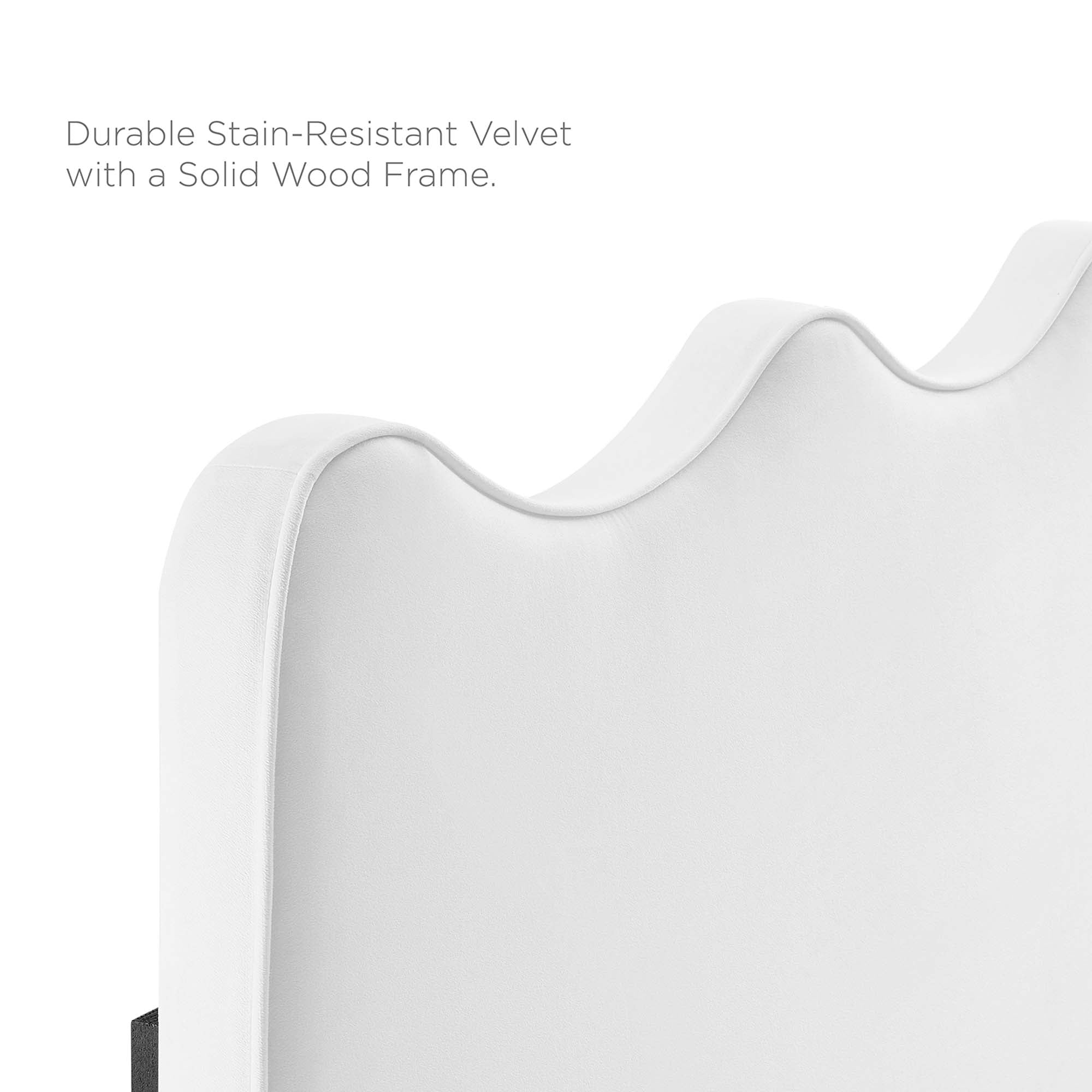 Wave-Inspired Scalloped Performance Velvet Platform Bed - Image 37