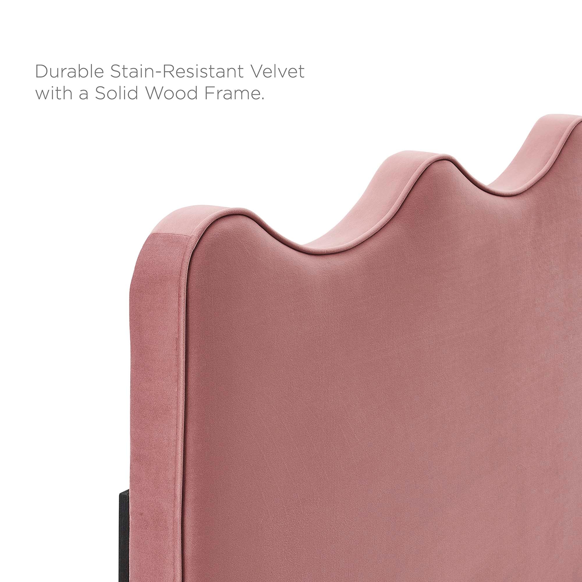 Wave-Inspired Scalloped Performance Velvet Platform Bed - Image 42