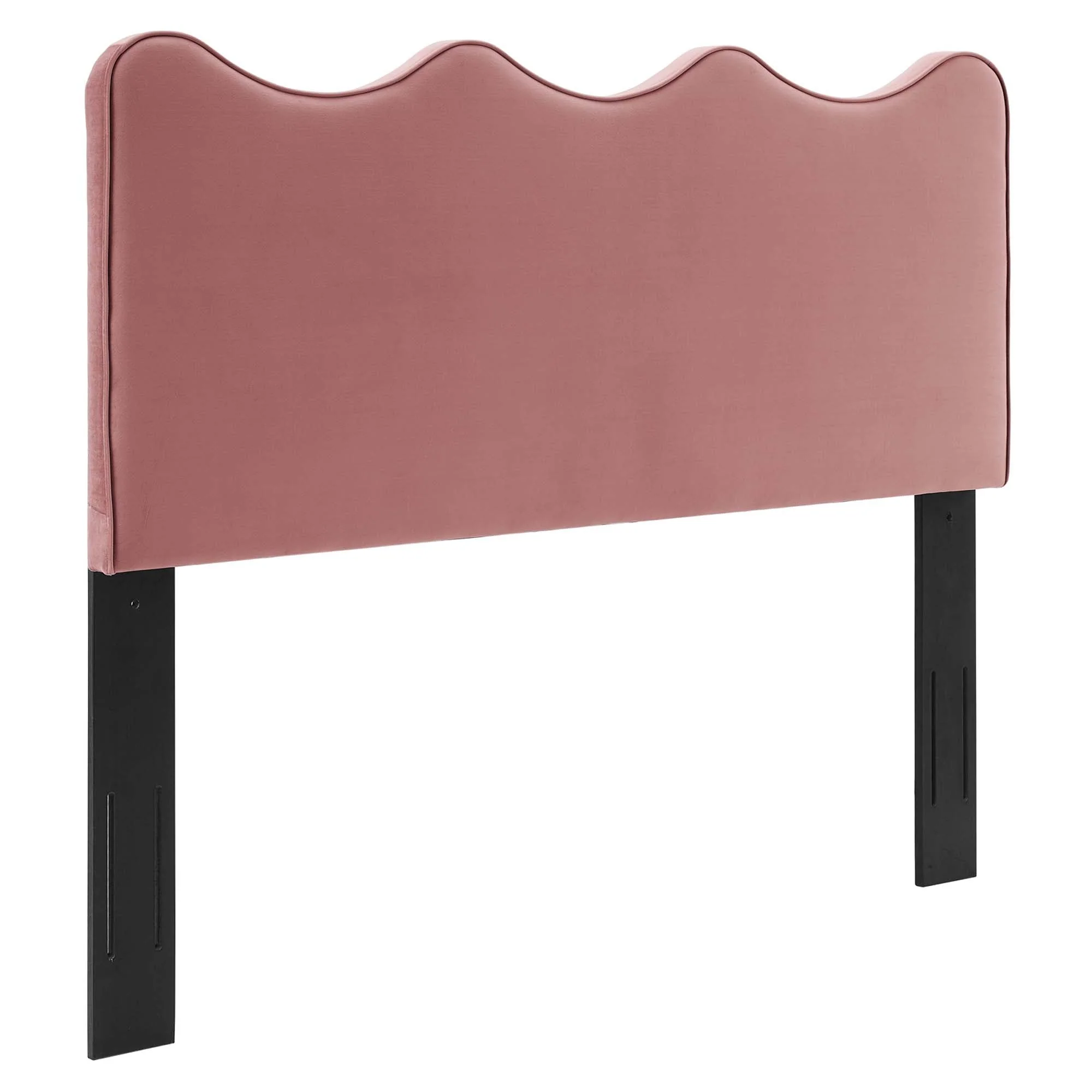 Wave-Inspired Scalloped Performance Velvet Platform Bed - Image 23
