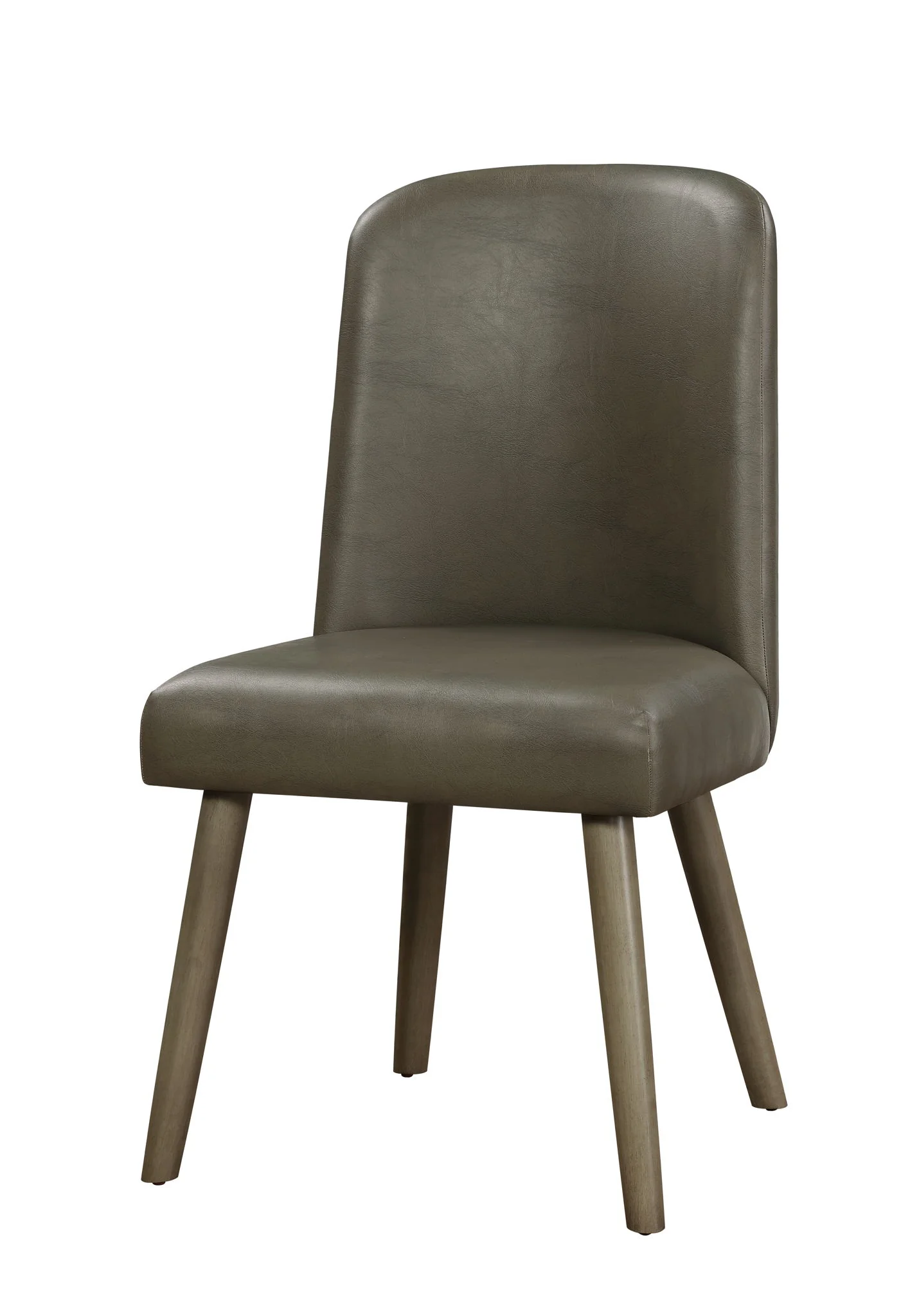 Waylon - Synthetic Leather Side Chair (Set of 2) - Gray / Oak - Image 7