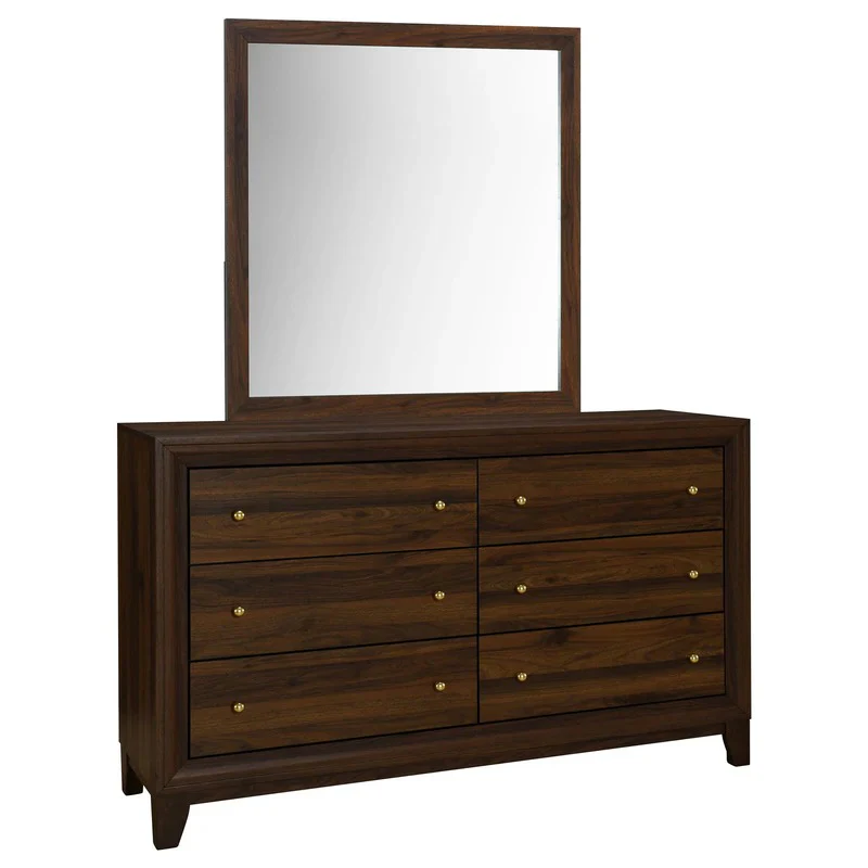 Welsley Modern Six-Drawer Walnut Dresser - Image 4