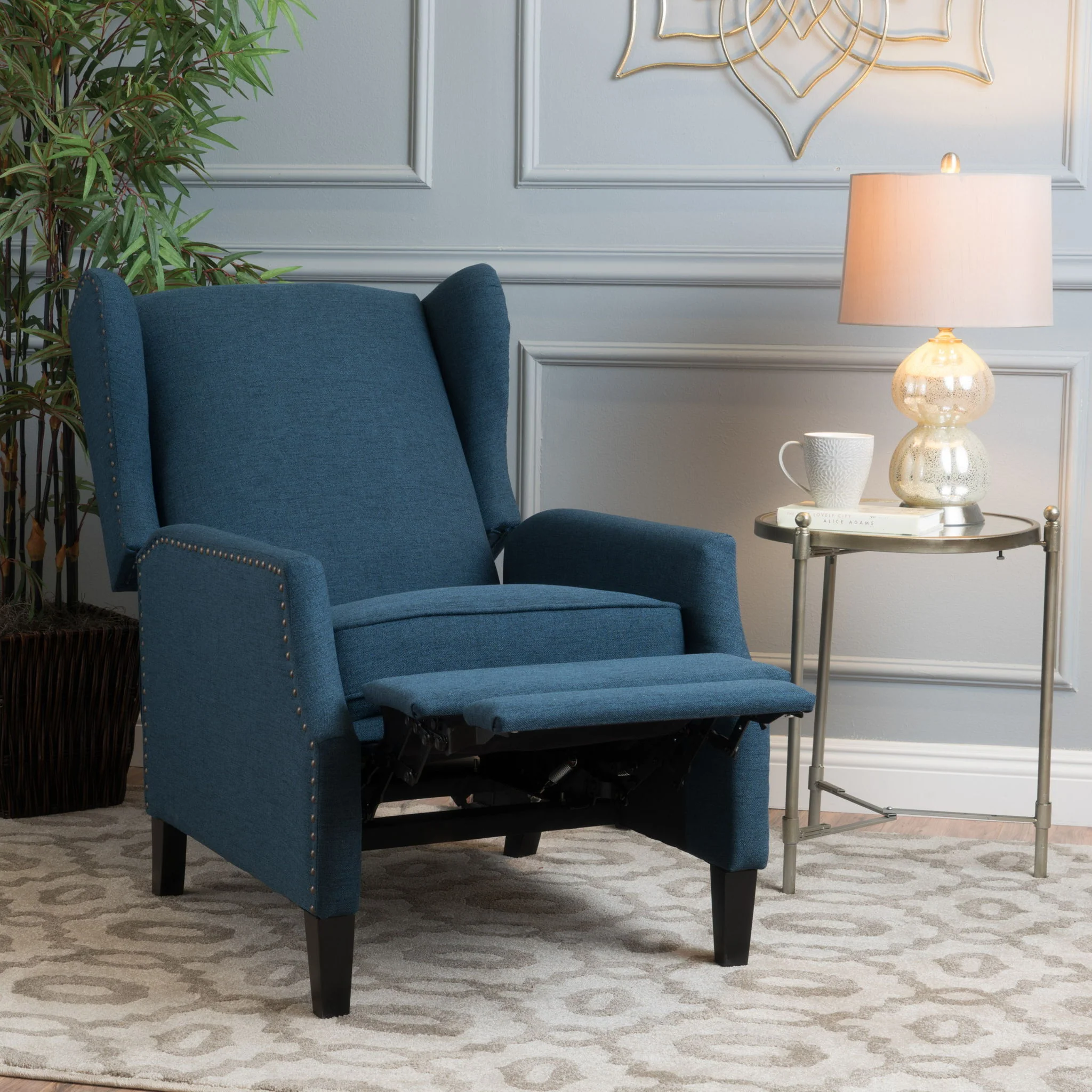 Westeros Wing Back Fabric Upholstered Recliner - Image 19
