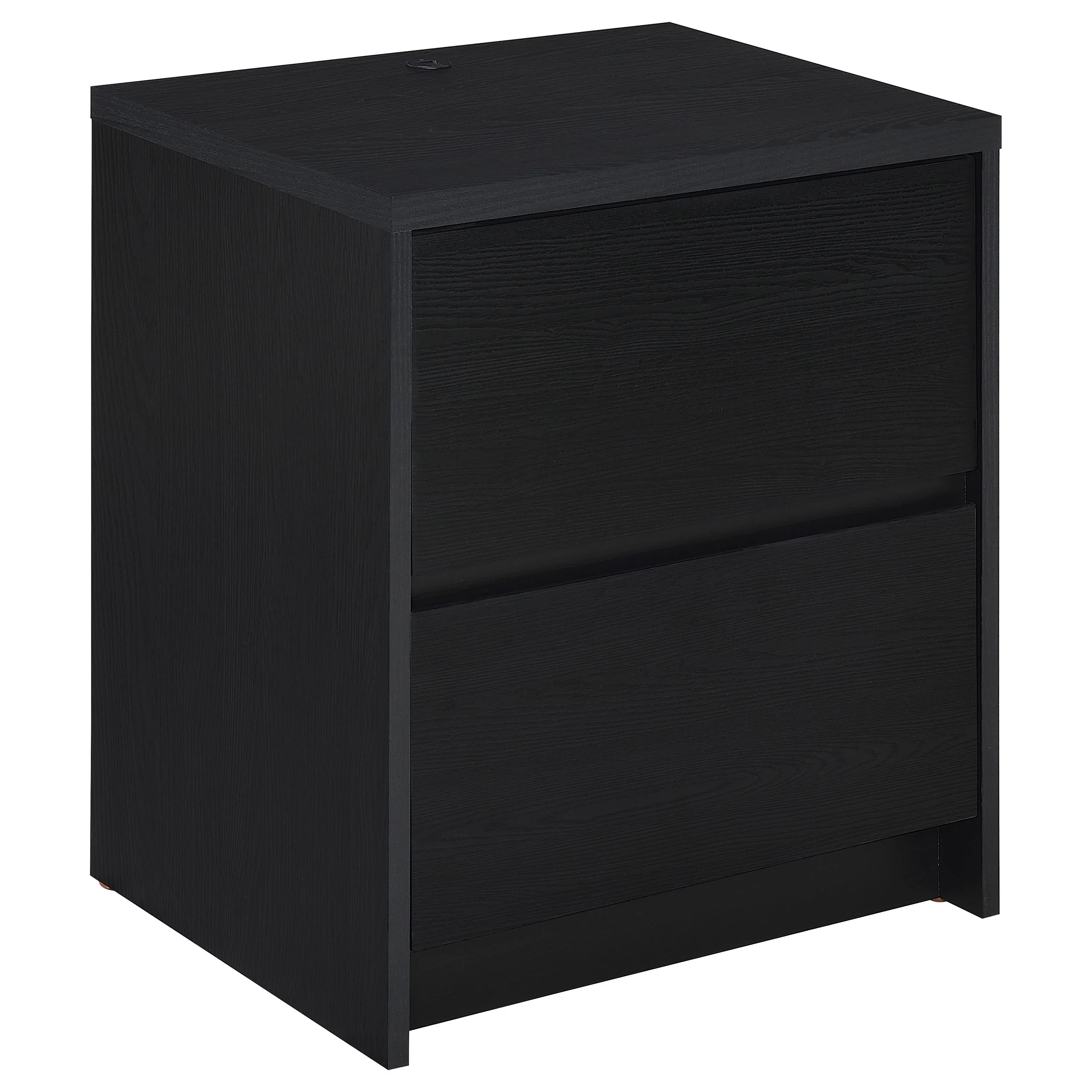 Westpark 2-Drawer Nightstand with LED Lights and USB - Black