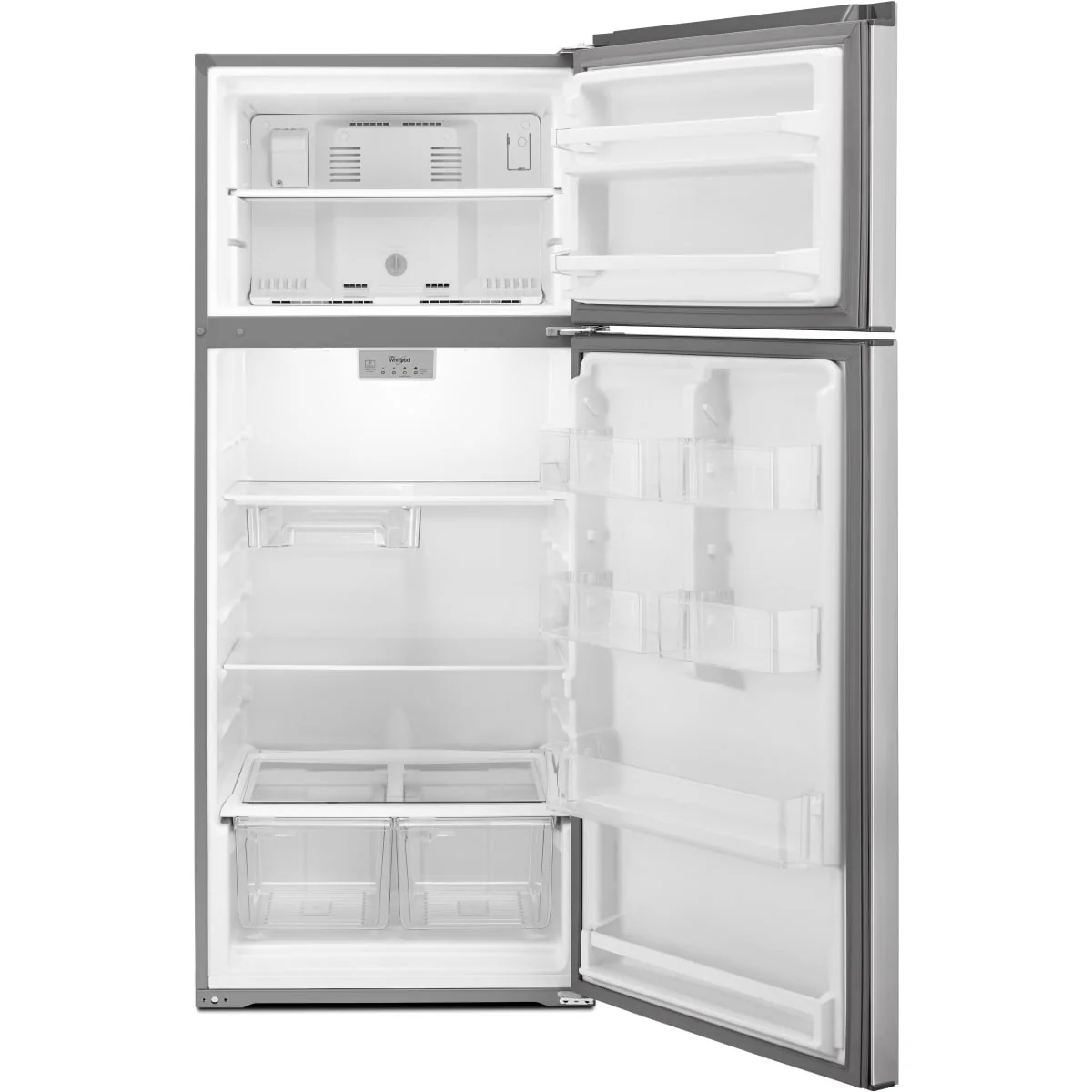Whirlpool 28 in. Top Freezer Refrigerator 17.64 cu. ft., Stainless Steel - Image 3