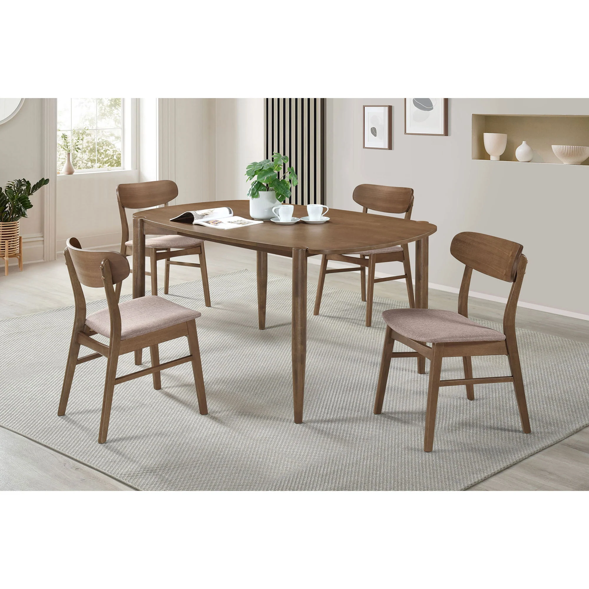 Whisten - Dining Set With Rounded Tabletop And Upholstered Chairs - Image 7