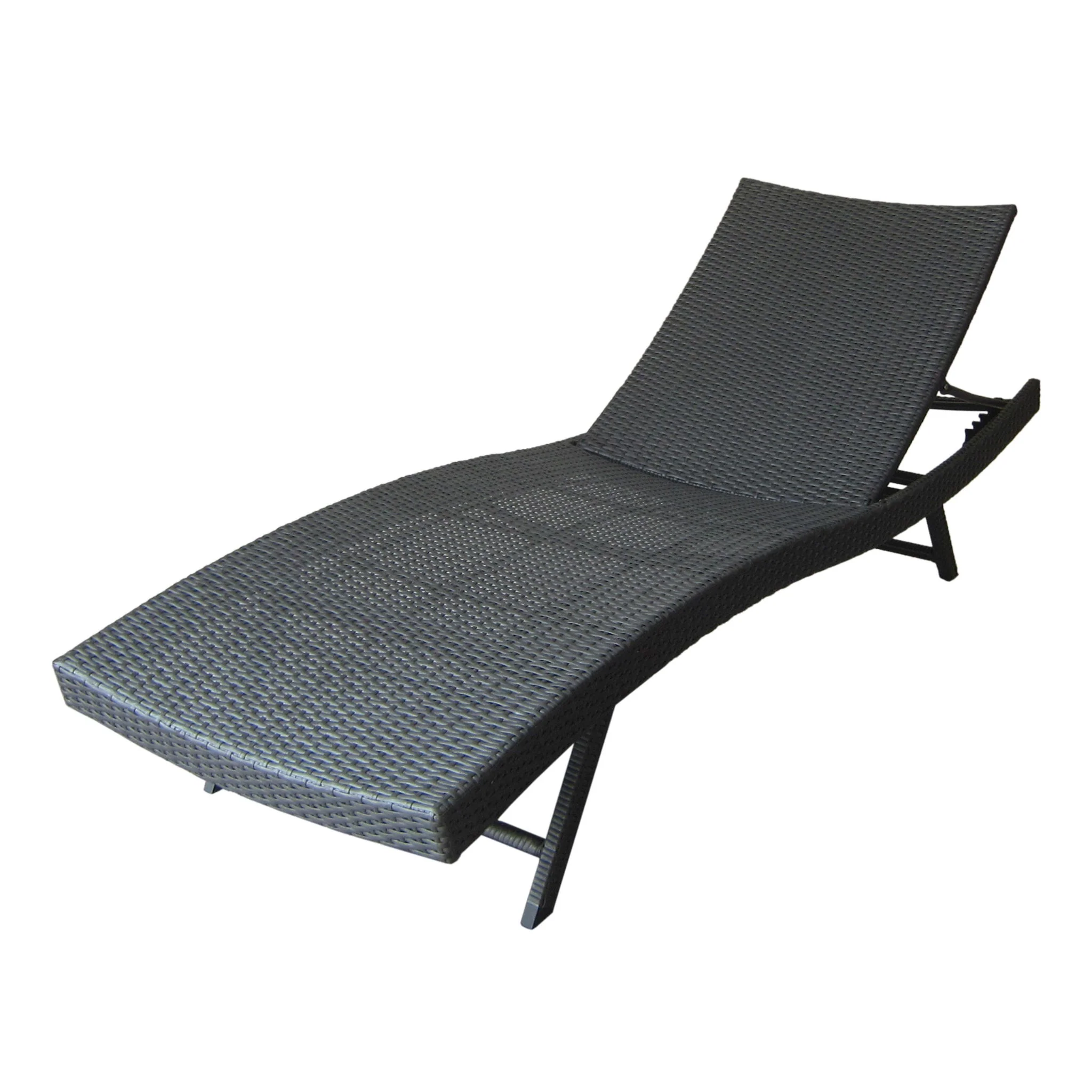 Wicker Chaise With Adjustable Reclining Seats (Set of 2) - Gray - Image 9