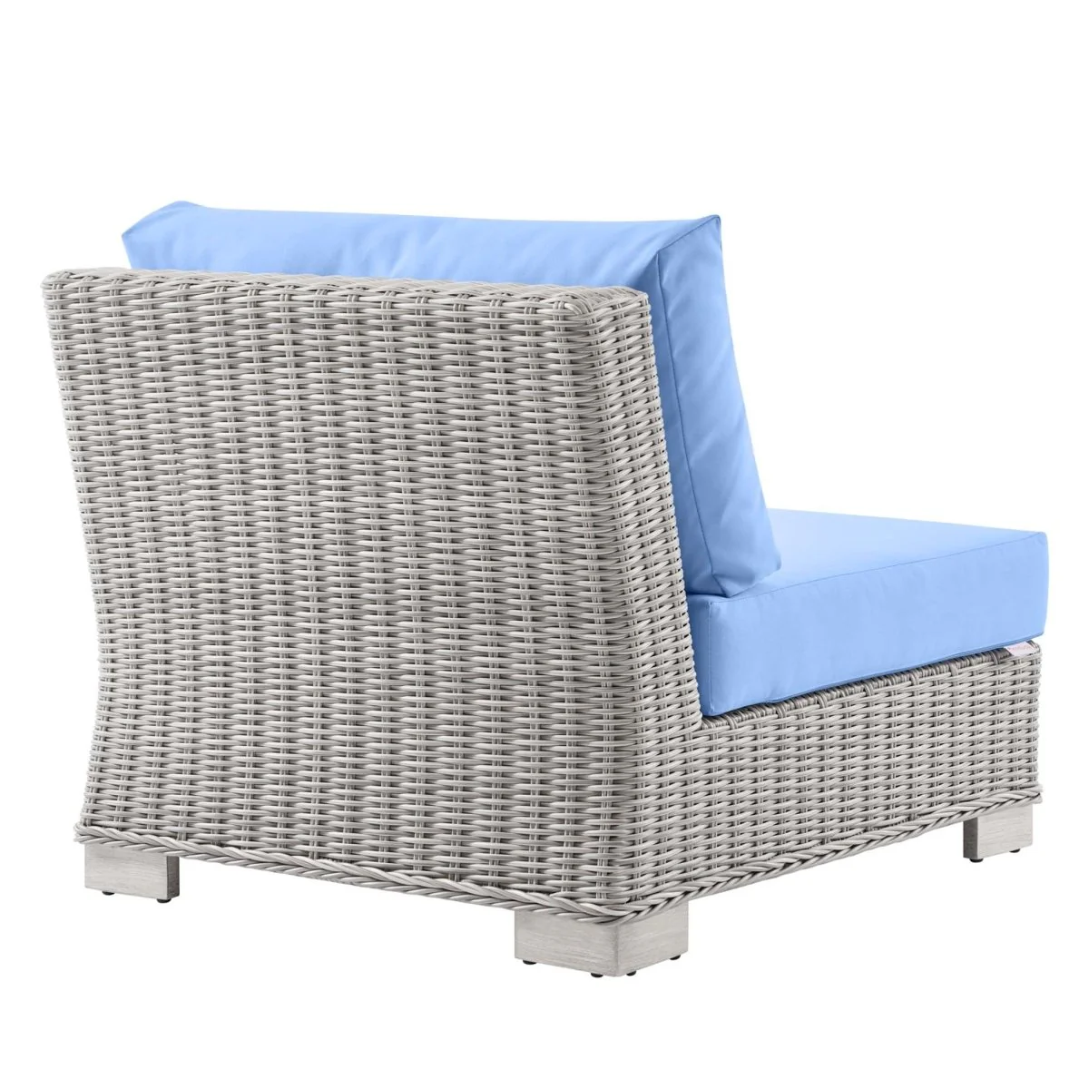 Wicker Outdoor Armless Chair for Patio and Garden Seating, Durable Lounge Piece - Image 19