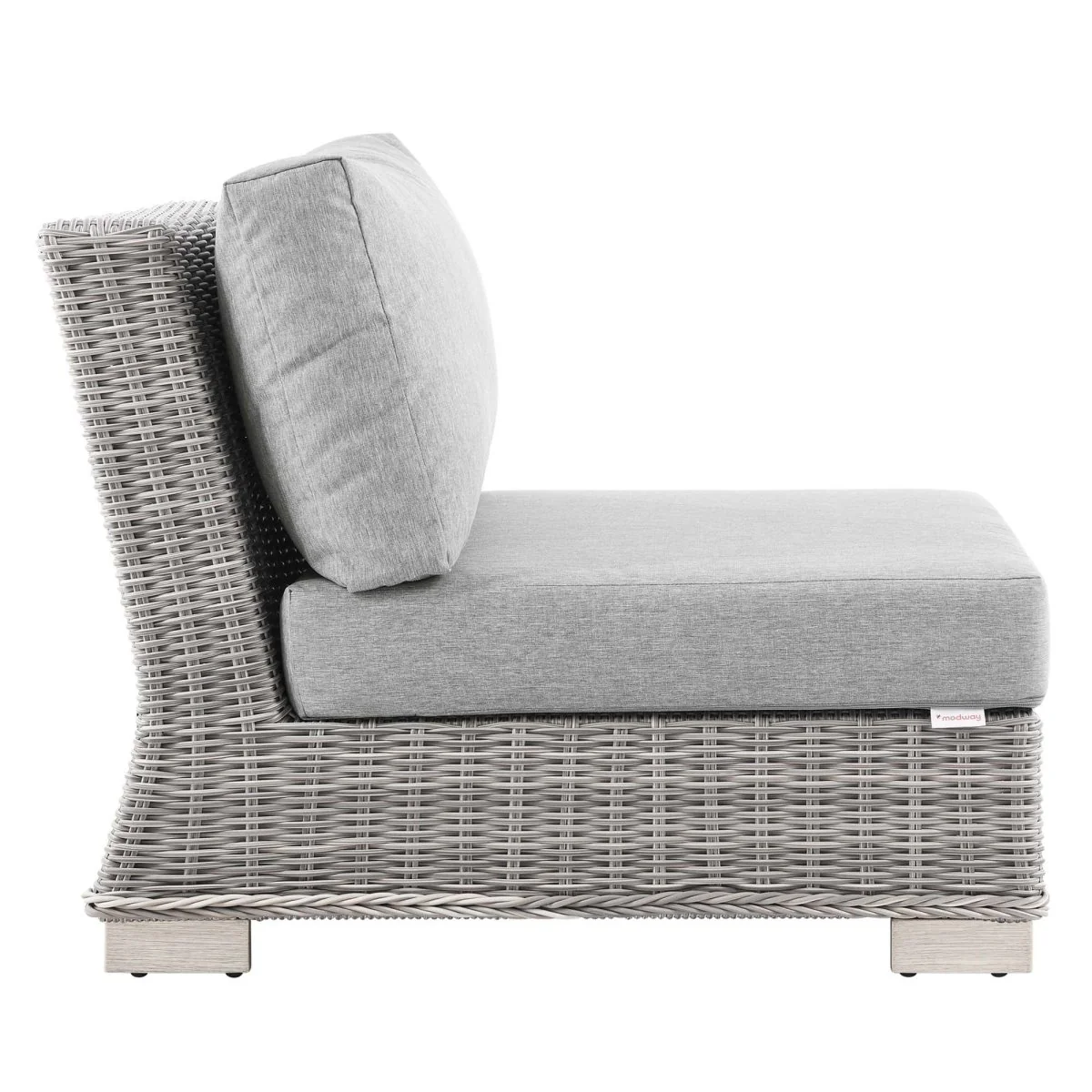 Wicker Outdoor Armless Chair for Patio and Garden Seating, Durable Lounge Piece - Image 25