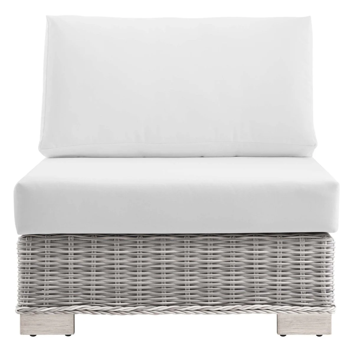 Wicker Outdoor Armless Chair for Patio and Garden Seating, Durable Lounge Piece - Image 6