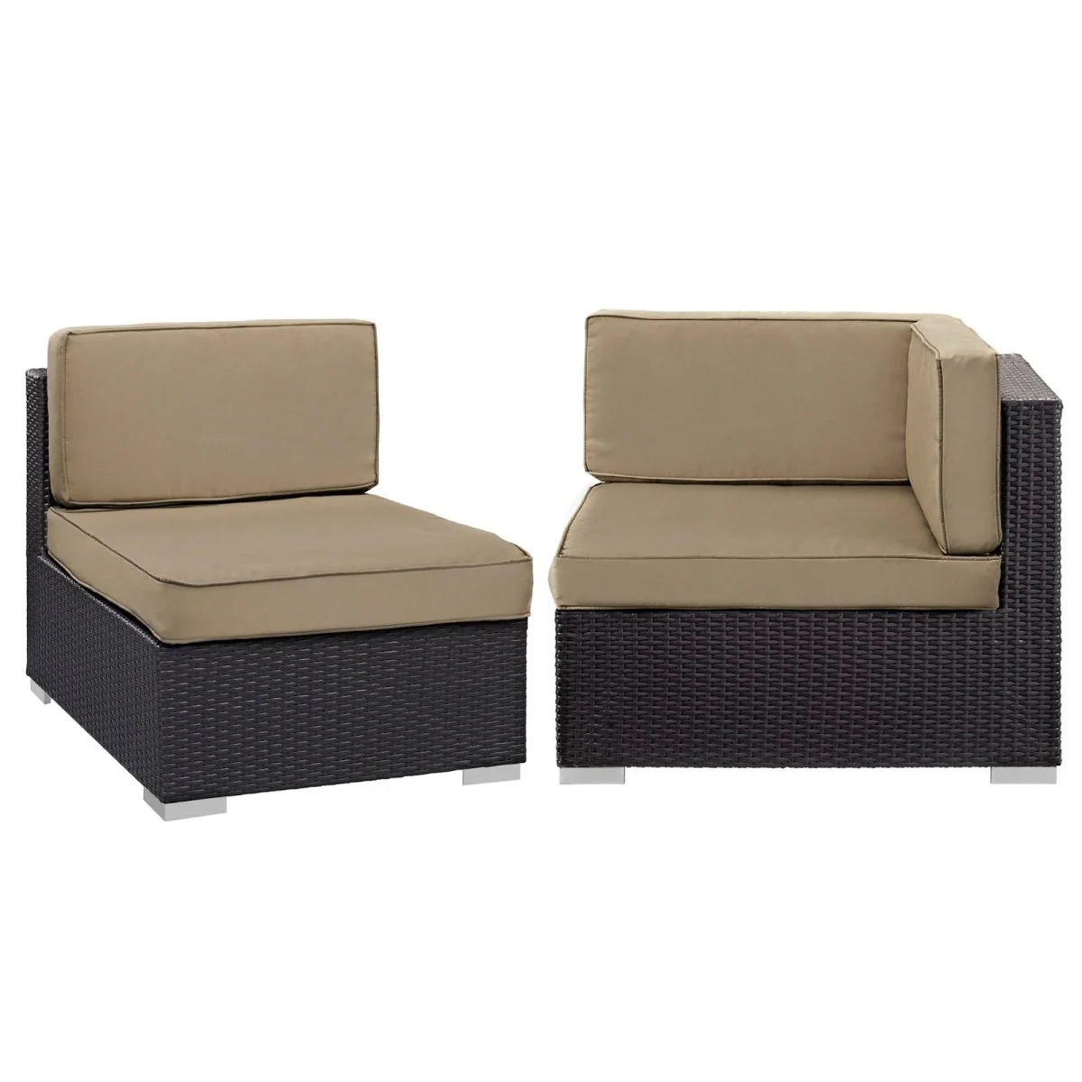 Wicker Outdoor Corner and Middle Chair Set for Patio, Deck and Garden Seating - Image 13