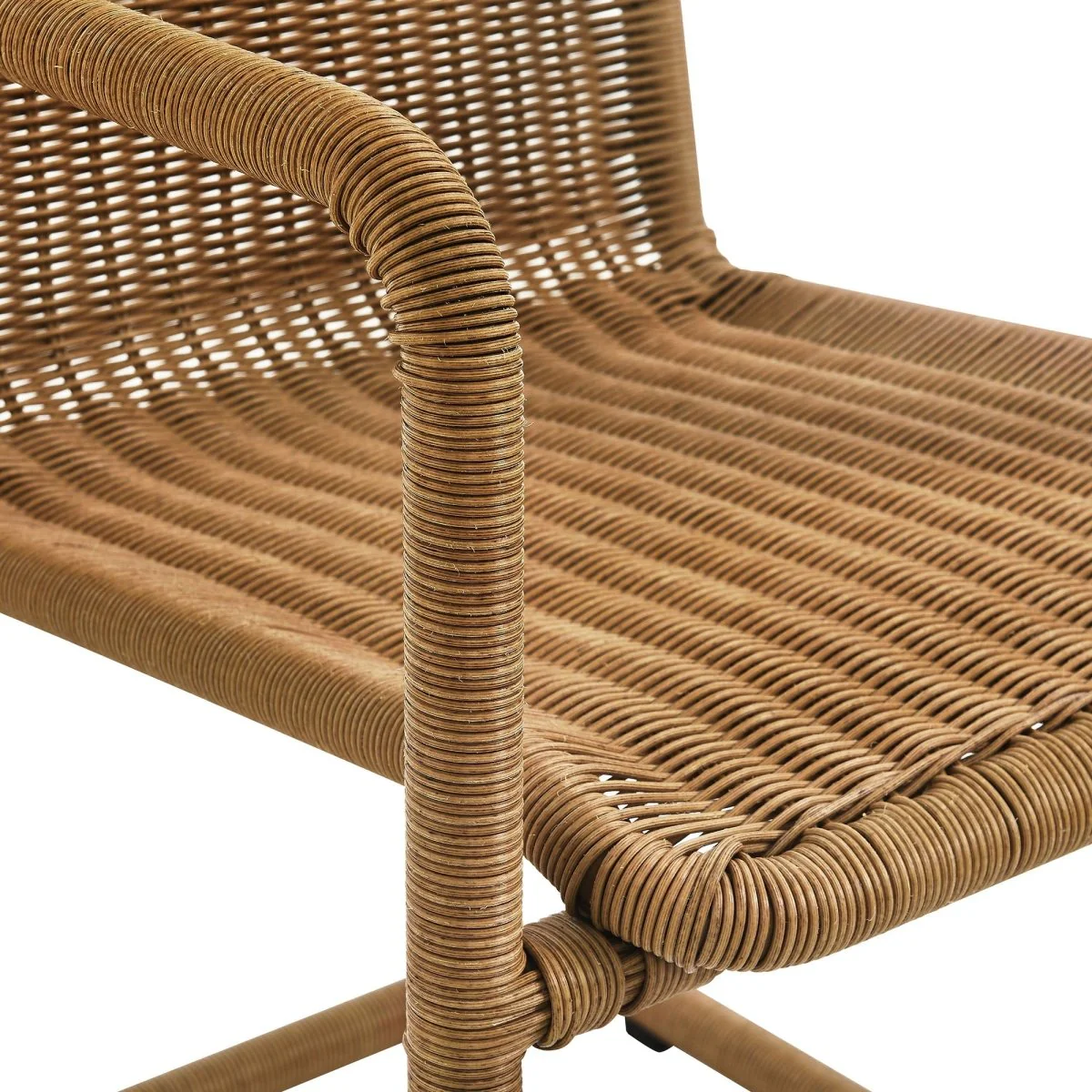 Wicker Outdoor Dining Chairs with Cantilever Frame for Patio and Garden Seating - Image 19