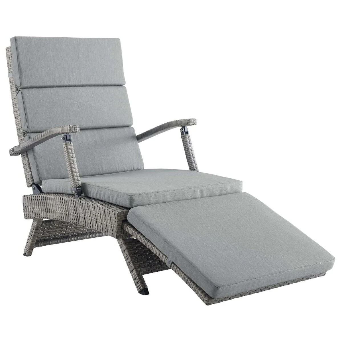 Wicker Outdoor Patio Chaise Lounge Chair Adjustable Reclining Poolside Seating - Image 16