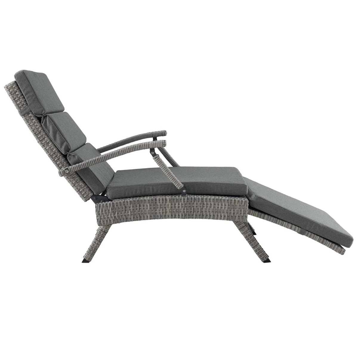 Wicker Outdoor Patio Chaise Lounge Chair Adjustable Reclining Poolside Seating - Image 38