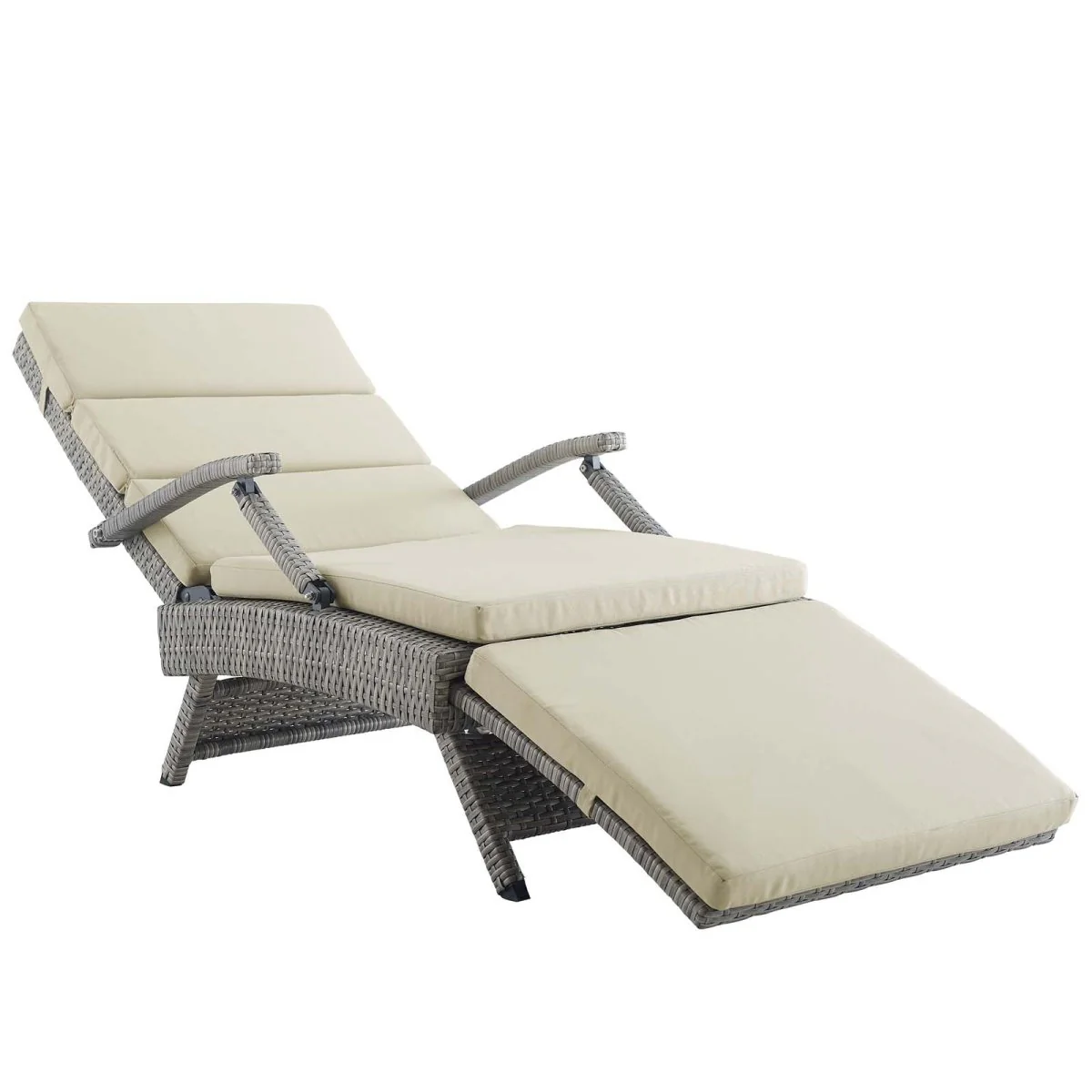 Wicker Outdoor Patio Chaise Lounge Chair Adjustable Reclining Poolside Seating - Image 41