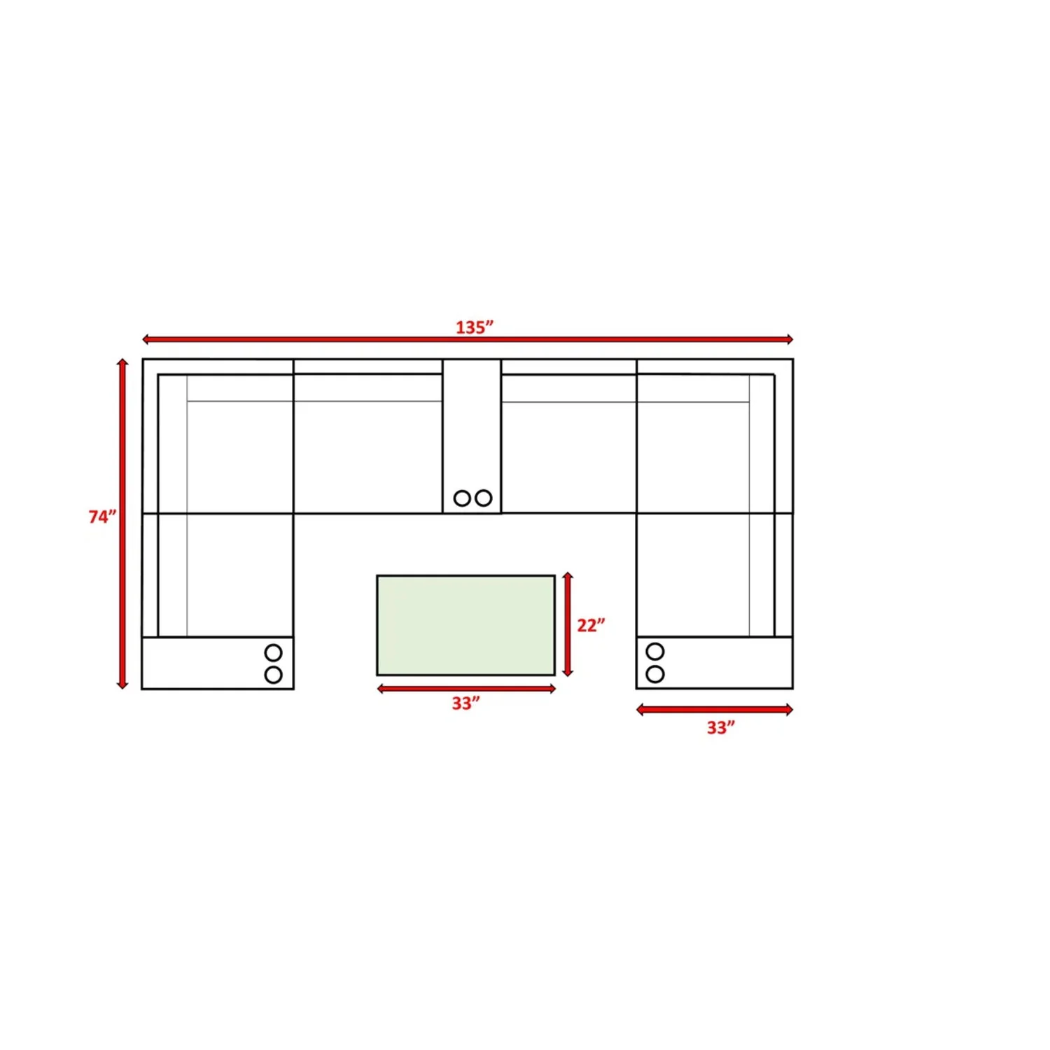 Wicker Outdoor Sectional With Weather Resistant Cushions And Table - Image 8