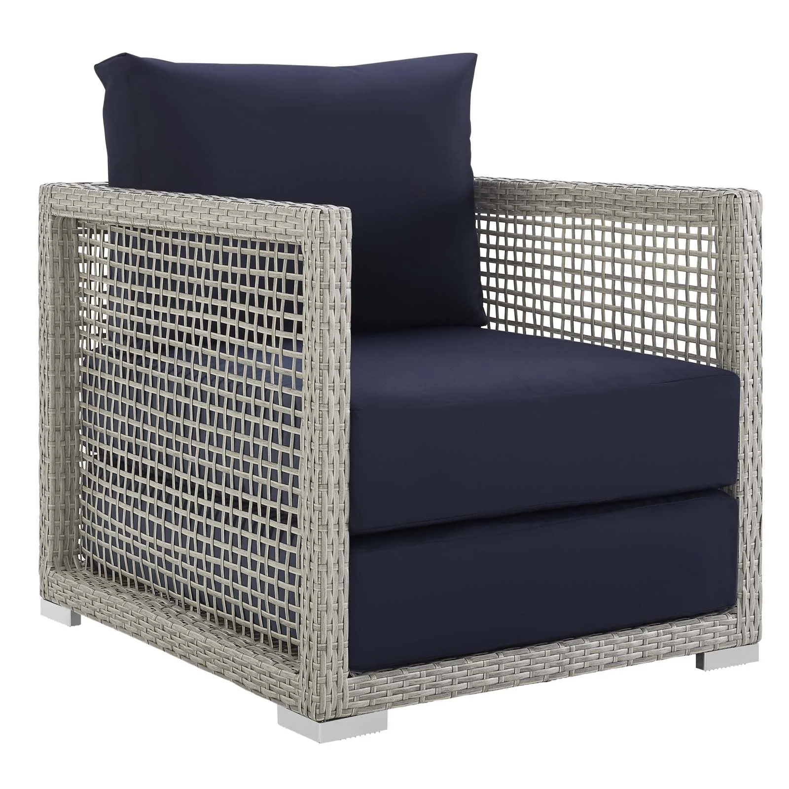Wicker Rattan Outdoor Patio Furniture Conversation Set with Table and Cushioned Seating - Image 13