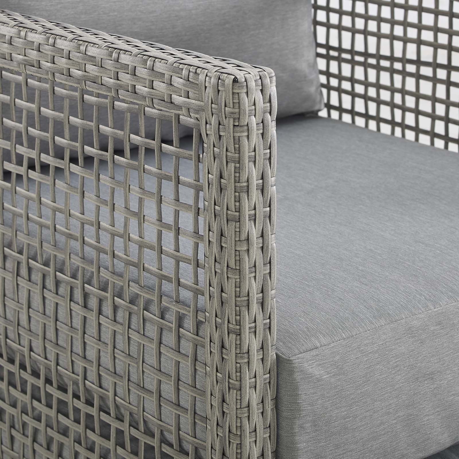 Wicker Rattan Outdoor Patio Furniture Conversation Set with Table and Cushioned Seating - Image 32