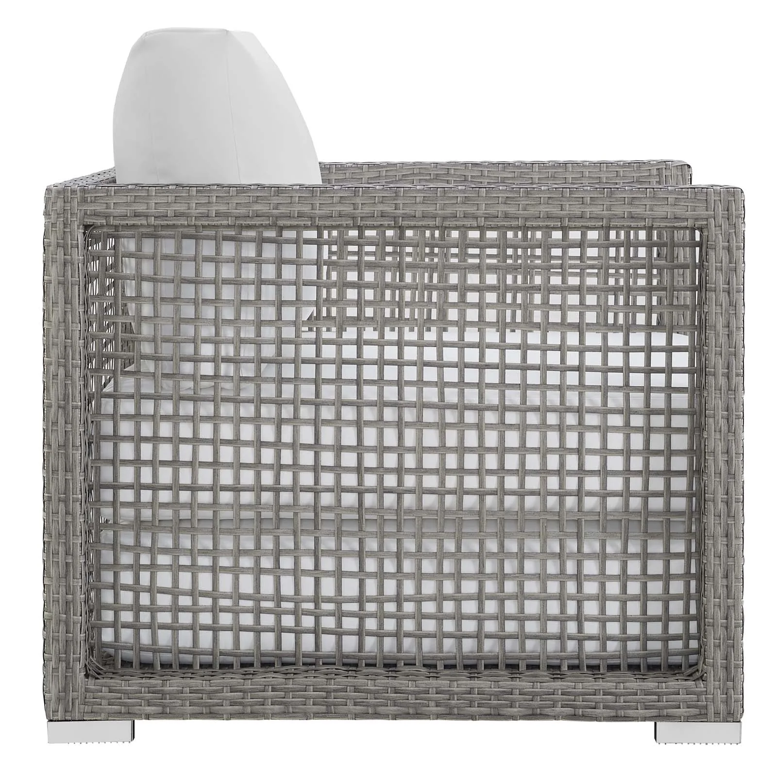 Wicker Rattan Outdoor Patio Furniture Conversation Set with Table and Cushioned Seating - Image 7