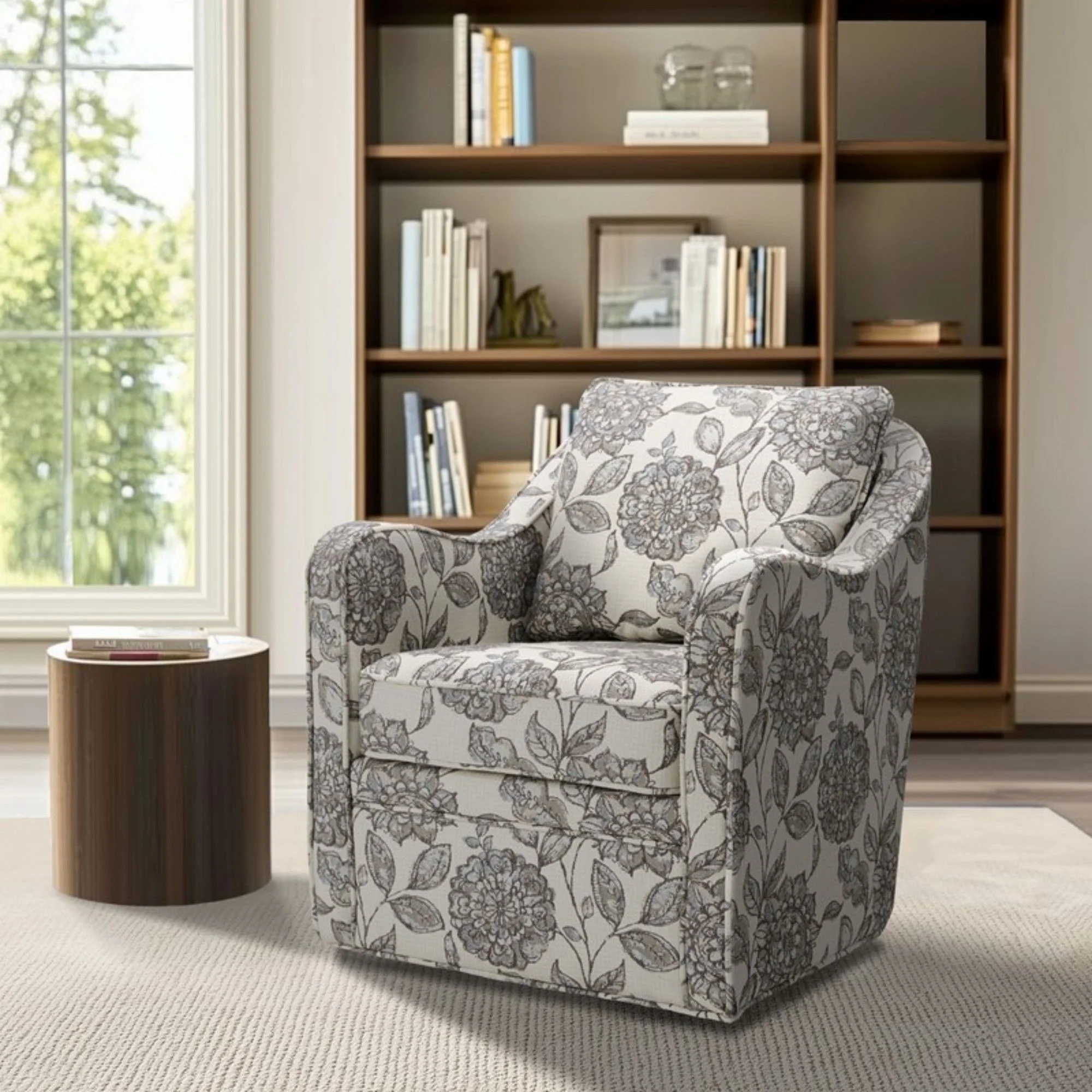 Wide Seat Arm Chair With 360 Degree Rotation - Image 15