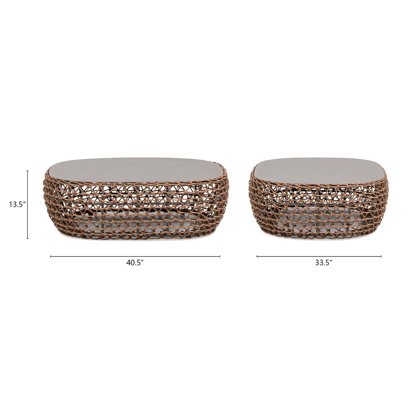Willow - Oval Woven Patio Coffee Table, Wicker Frame - Image 8