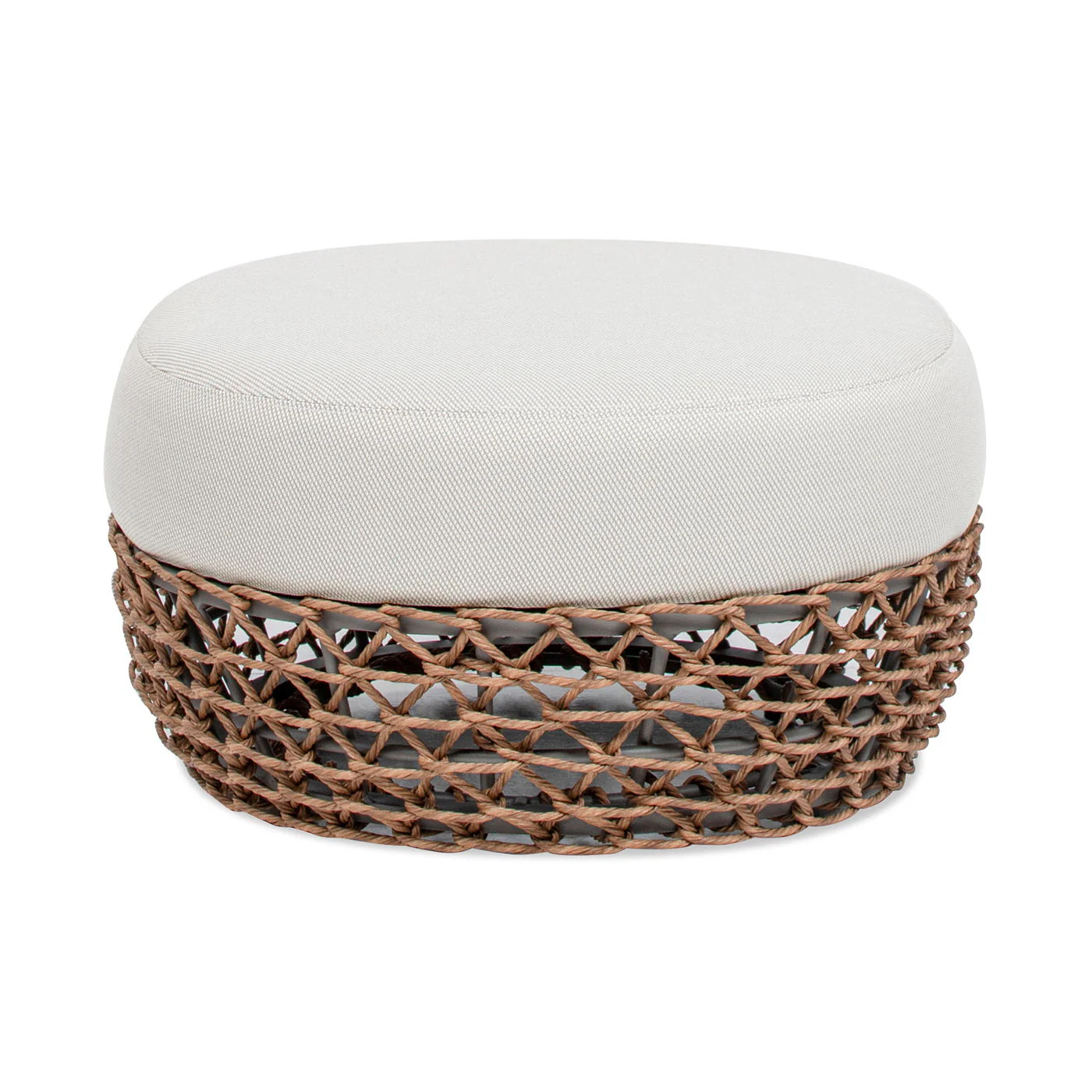 Willow - Round Upholstered Patio Ottoman - Image 5
