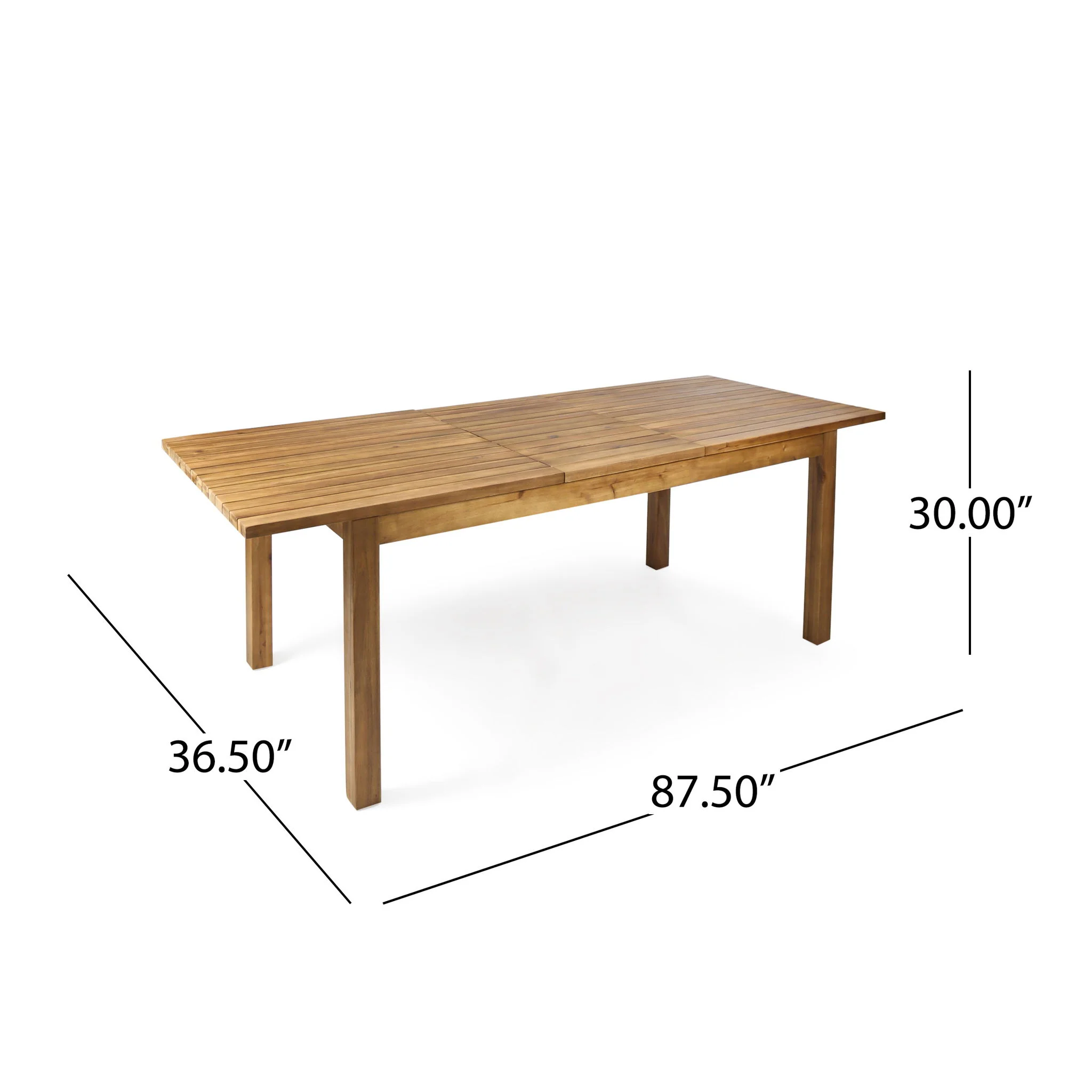 Wilson - Expandable Dining Table With Slat Design - Teak Acacia Wood - Image 2