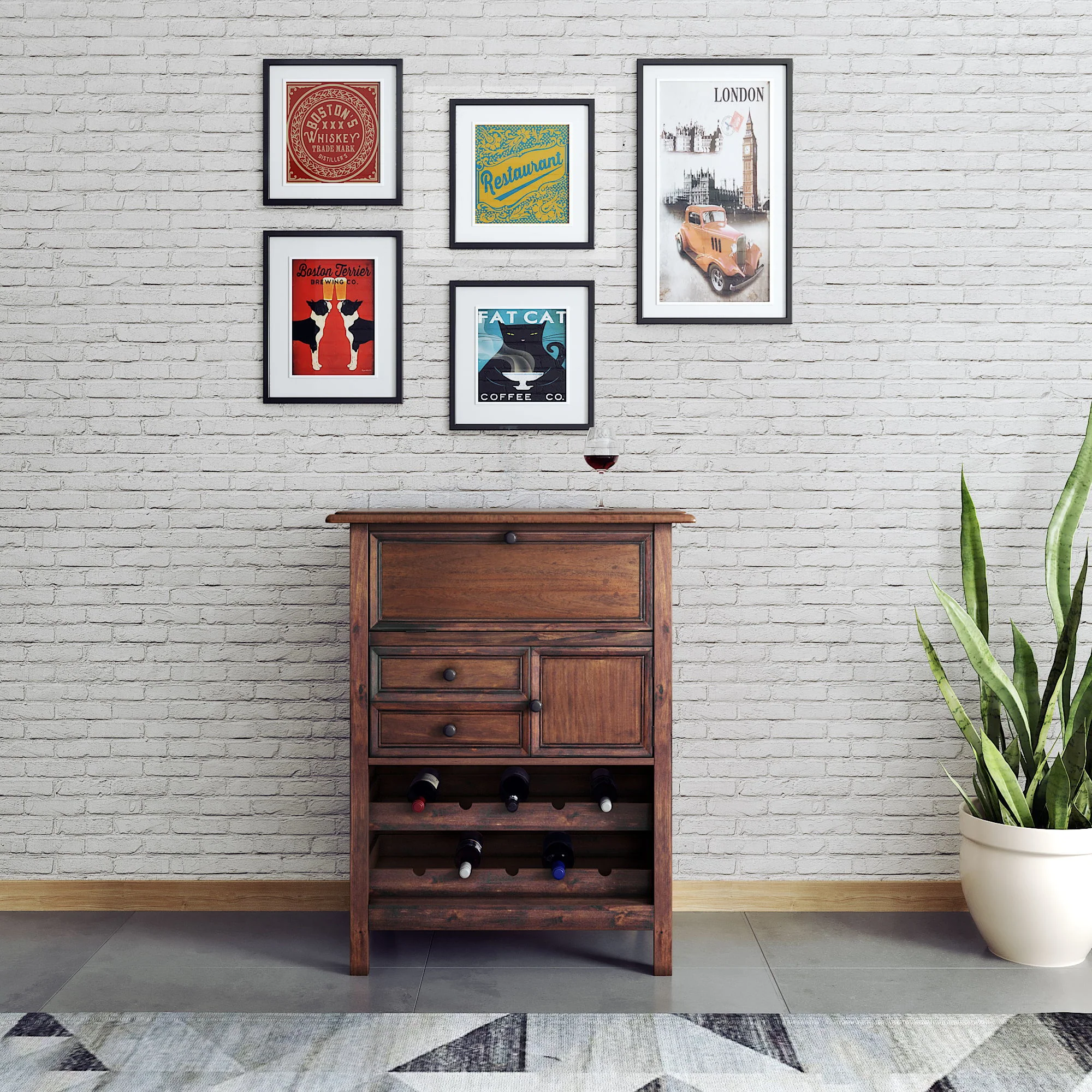 Wine Cabinet - Walnut - Image 3