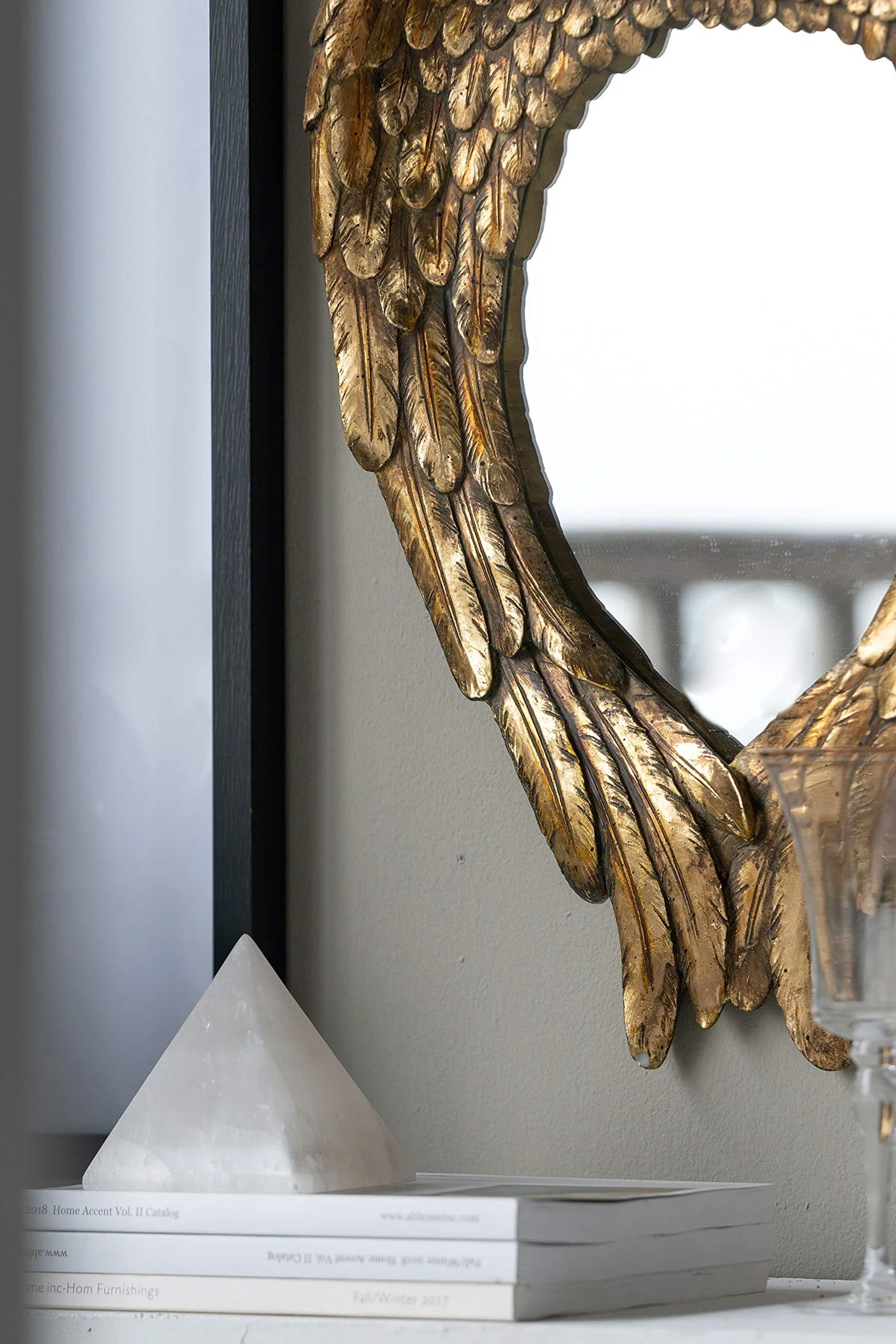 Wing Accent Mirror, Wall Mirror For Living Room - Gold - Image 6