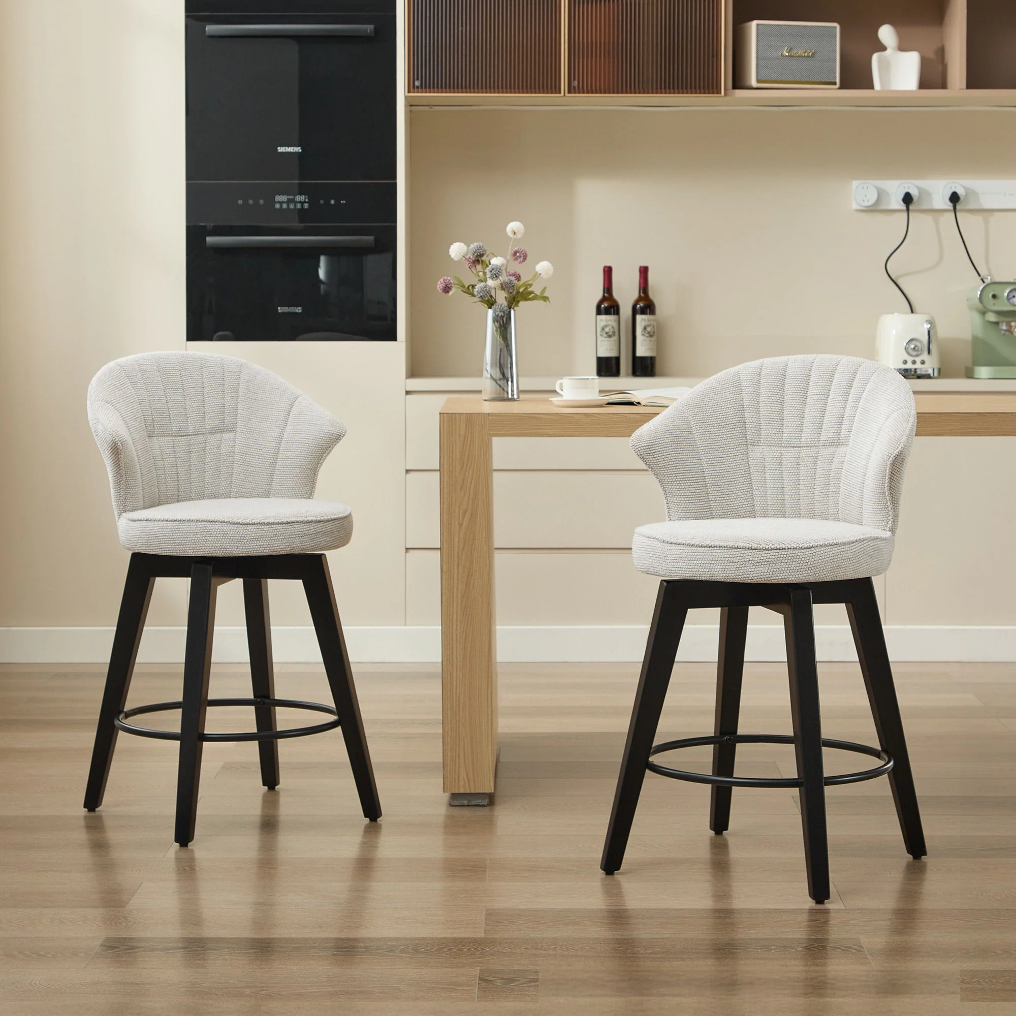 Wing Back Swivel Bar Stools (Set of 2) - Image 6