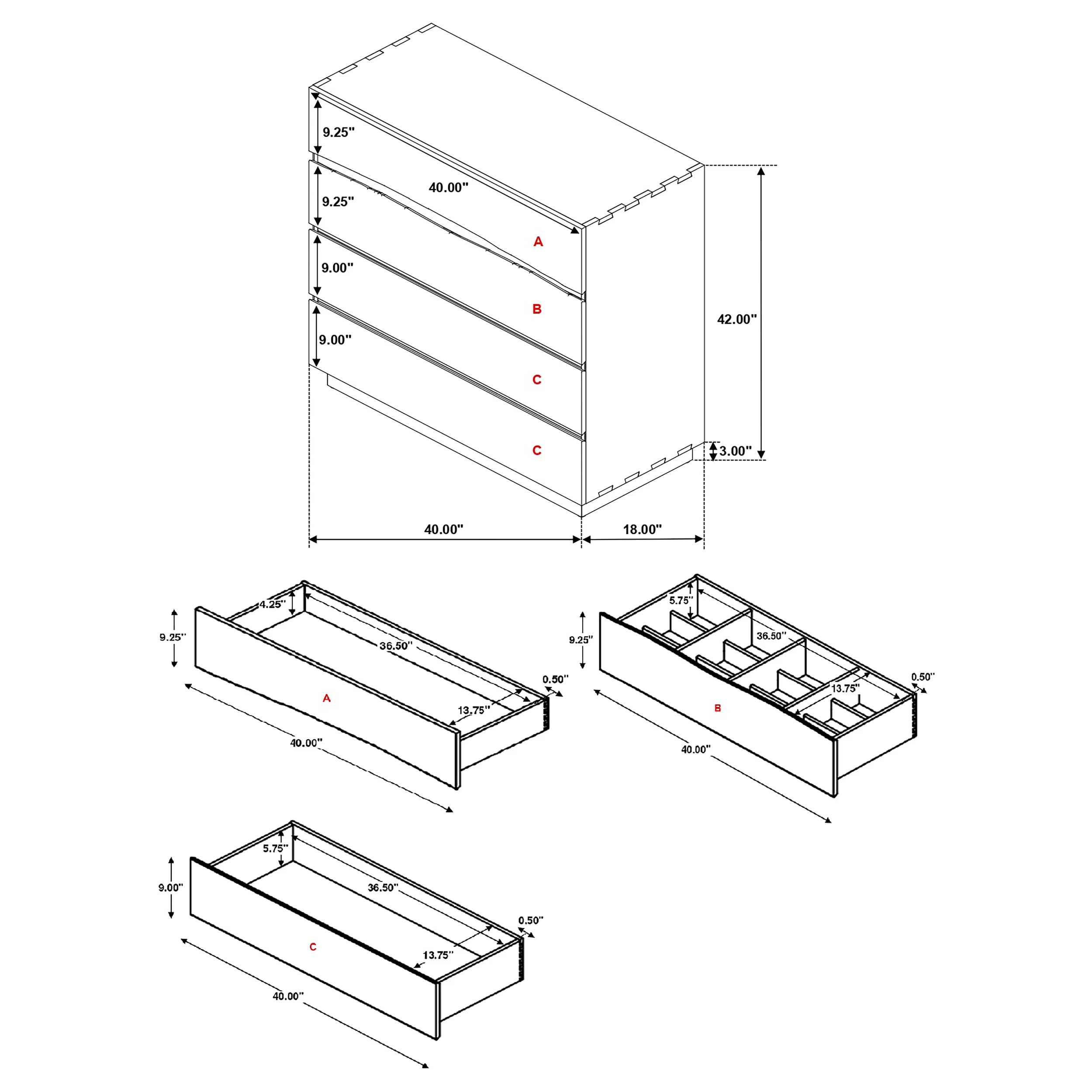 Winslow 4-Drawer Bedroom Chest in Smokey Walnut - Image 2