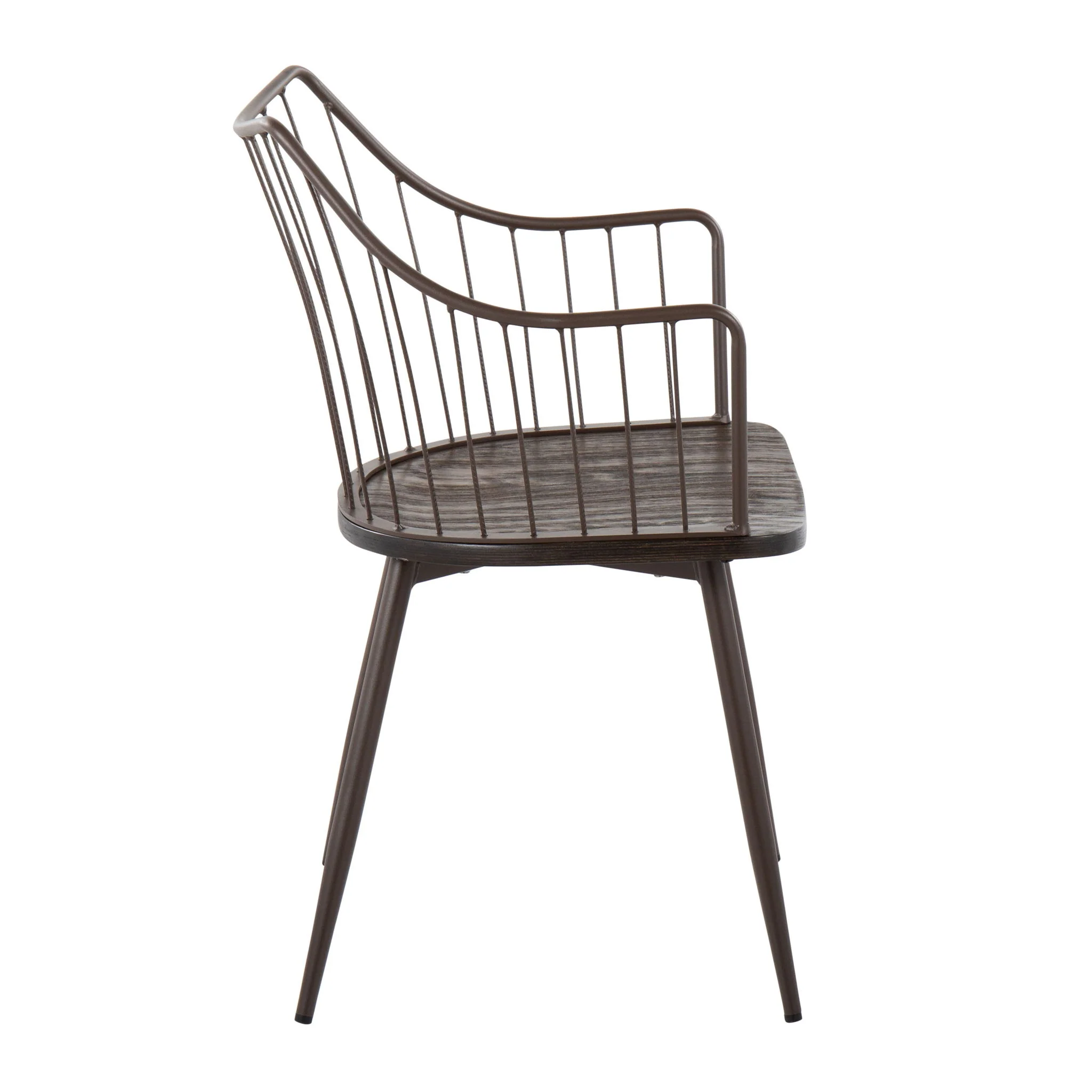 Winston - Farmhouse Style / Dining Chair - Brown / Dark Walnut - Image 4