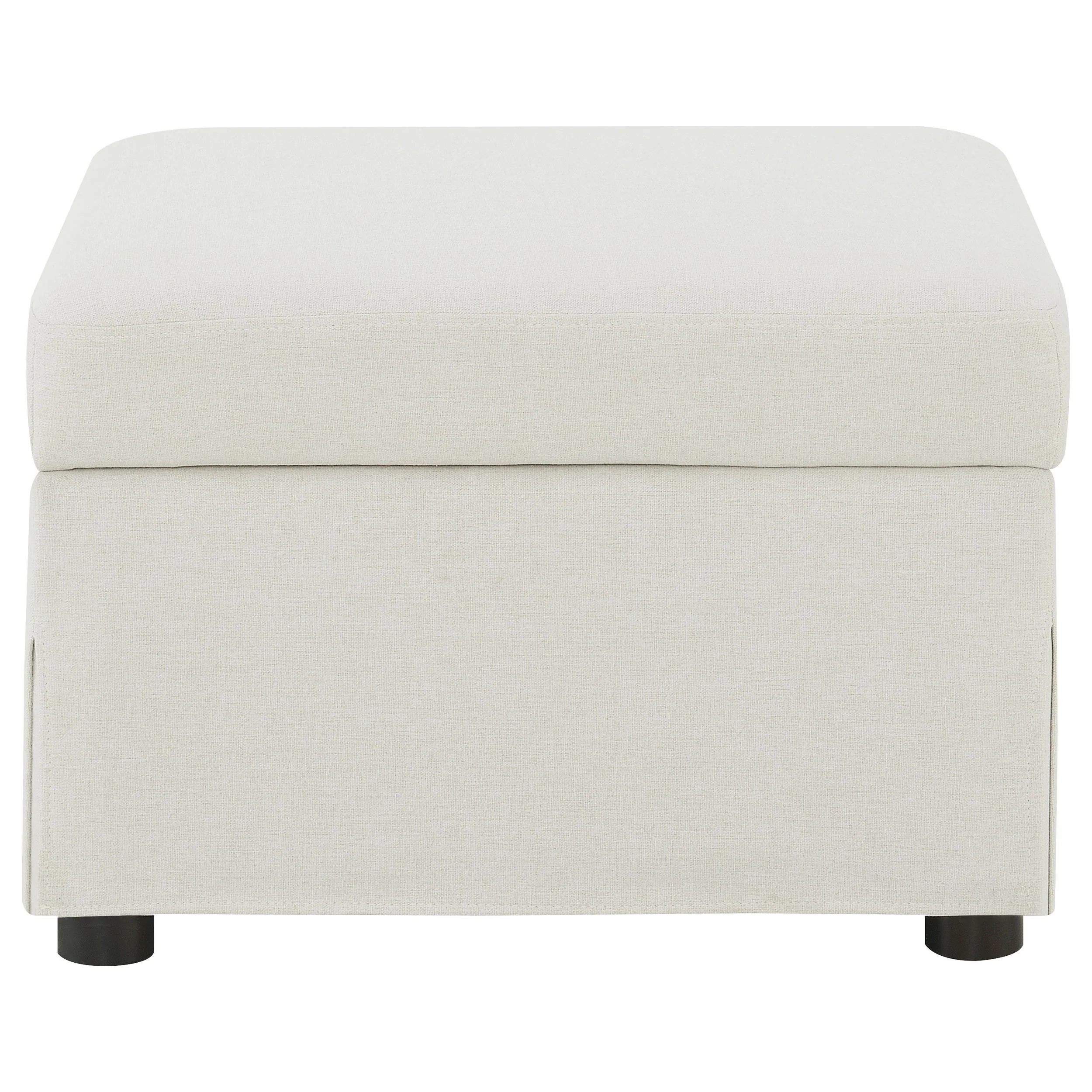 Winter Upholstered Hydraulic Lift Top Storage Ottoman, Beige - Image 2
