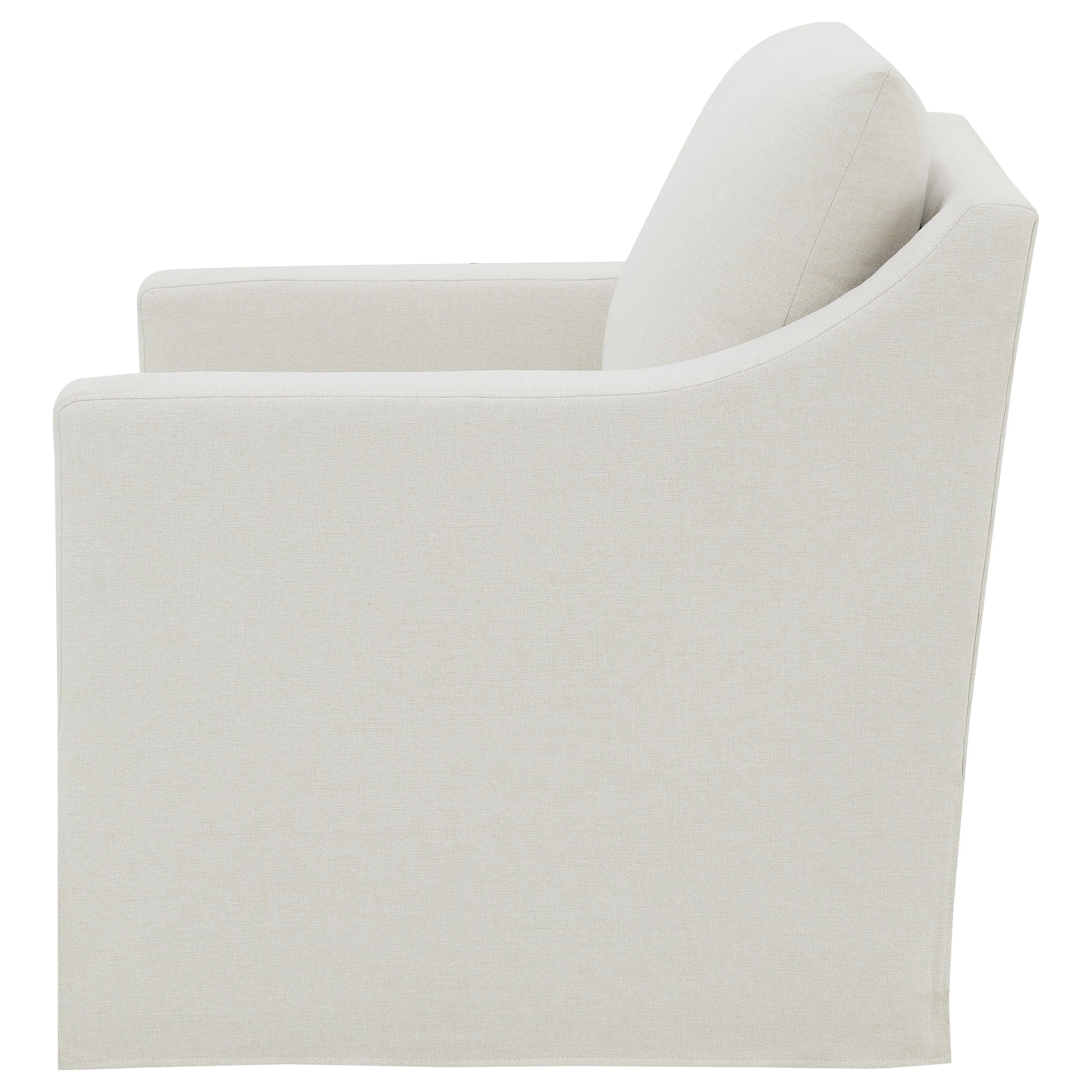 Winter Upholstered Sloped Arm Accent Swivel Chair - Beige - Image 2