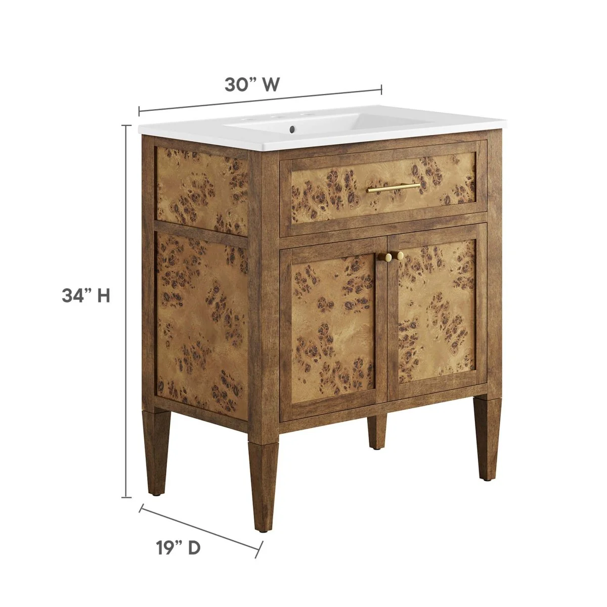 Wood Bathroom Vanity Cabinet with Countertop and Storage, Multiple Configurations - Image 123