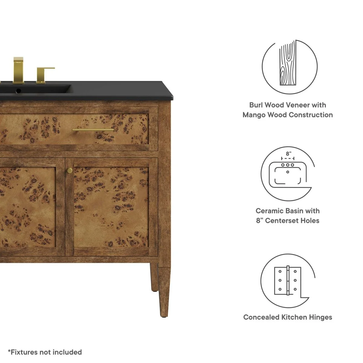 Wood Bathroom Vanity Cabinet with Countertop and Storage, Multiple Configurations - Image 14