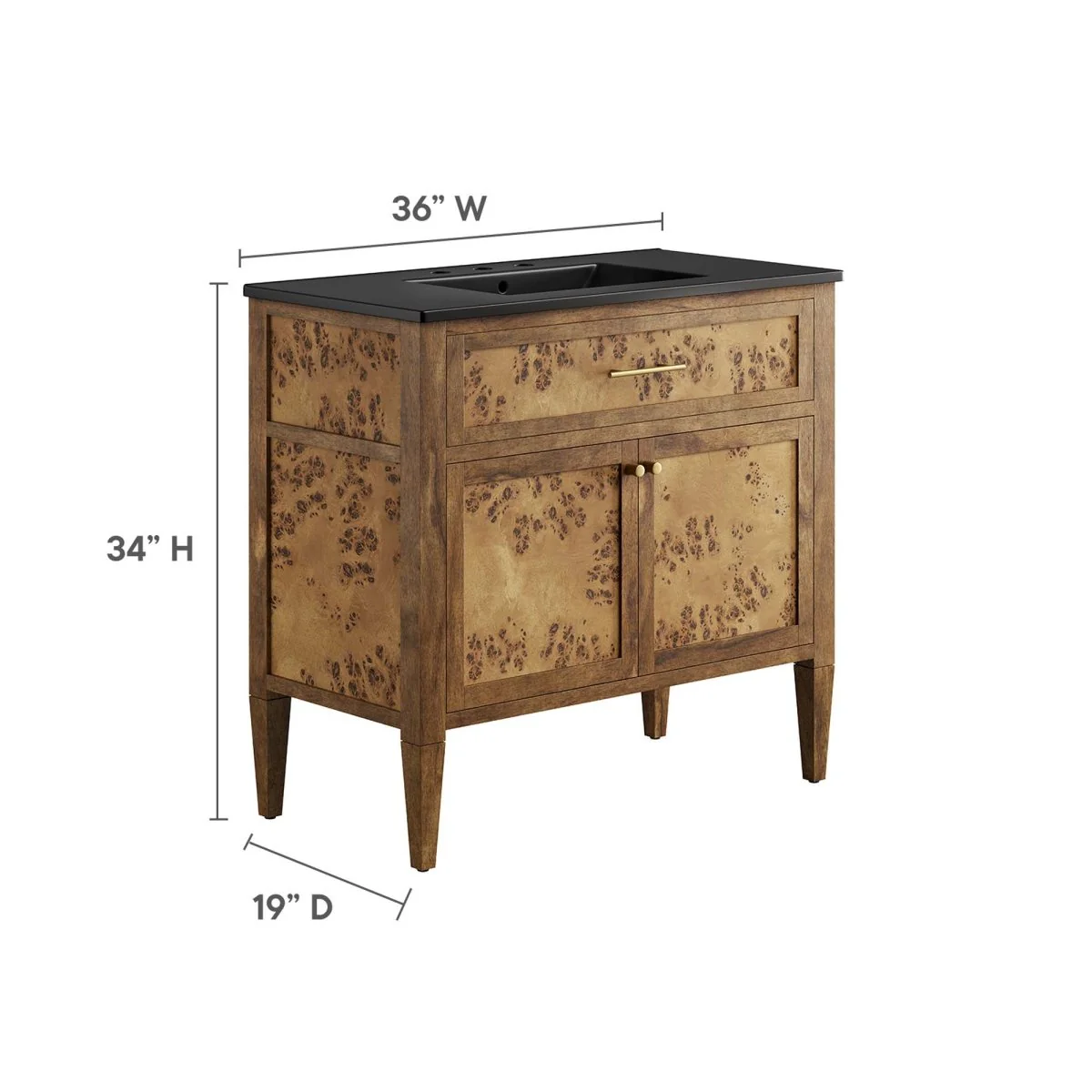 Wood Bathroom Vanity Cabinet with Countertop and Storage, Multiple Configurations - Image 232