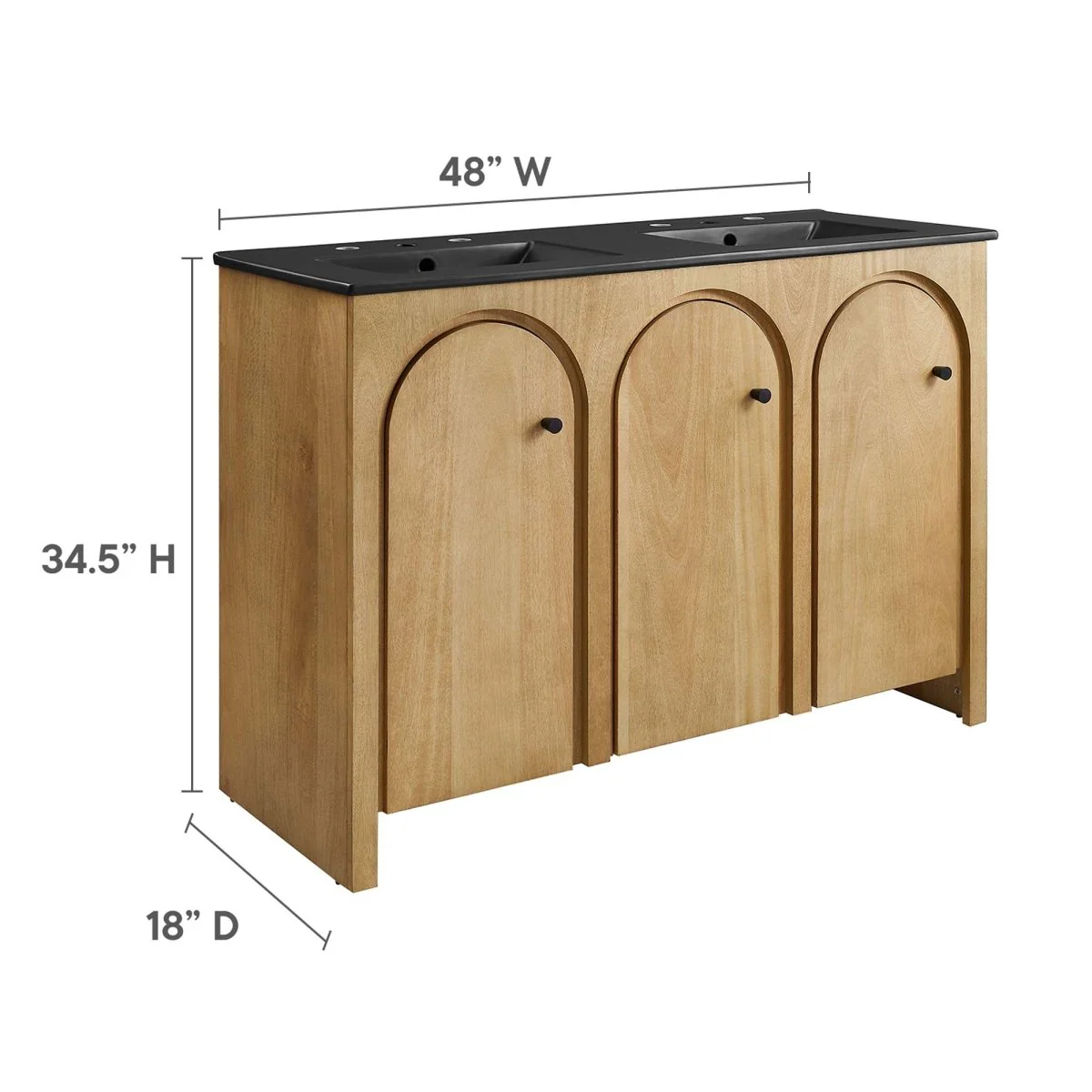 Wood Bathroom Vanity Collection with Ceramic Sink for Single and Double Use - Image 113