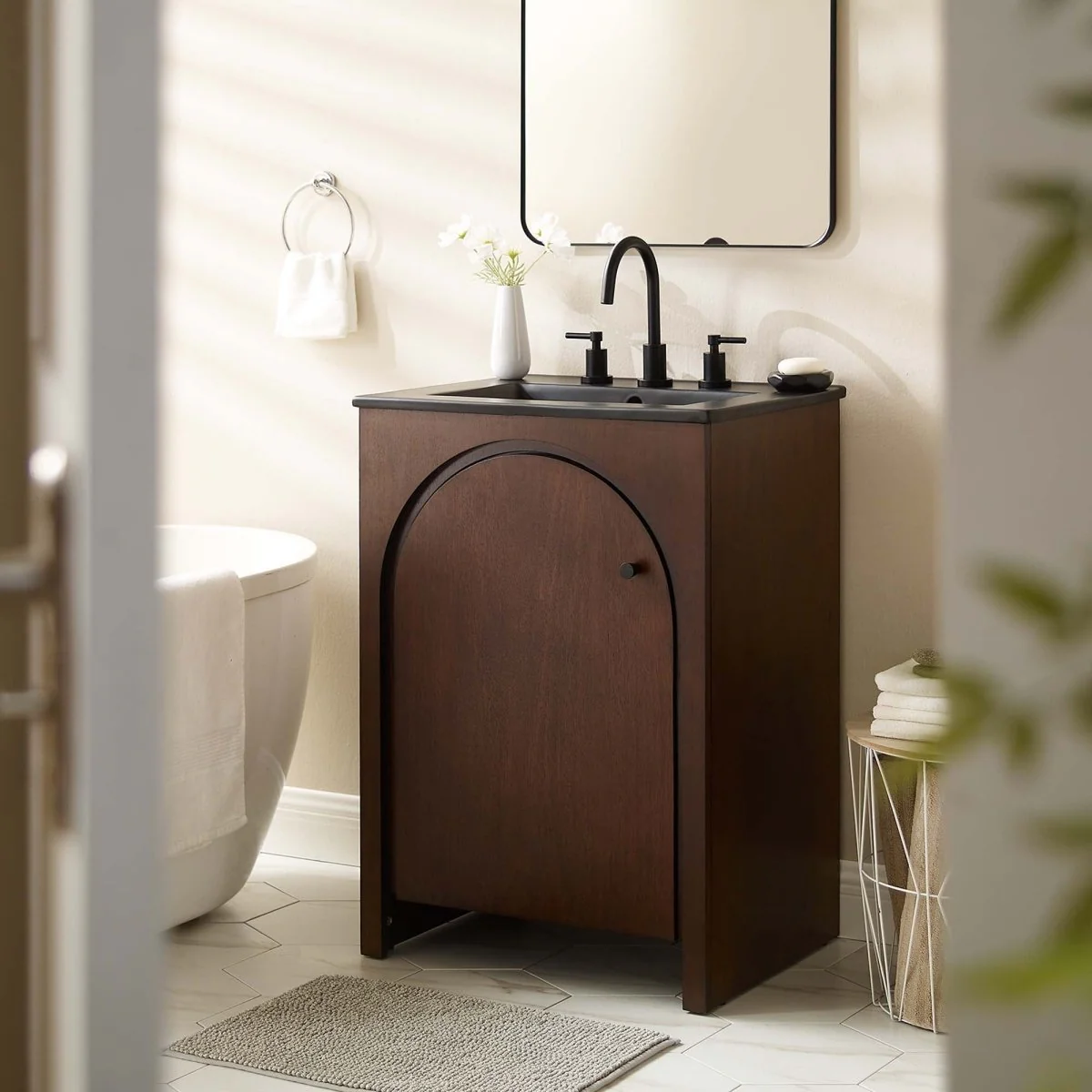 Wood Bathroom Vanity Collection with Ceramic Sink for Single and Double Use - Image 33