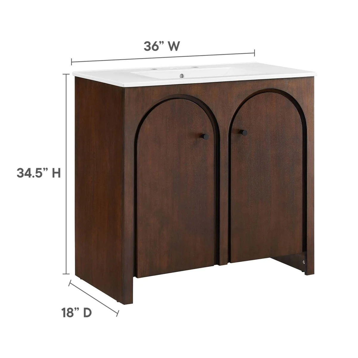 Wood Bathroom Vanity Collection with Ceramic Sink for Single and Double Use - Image 58
