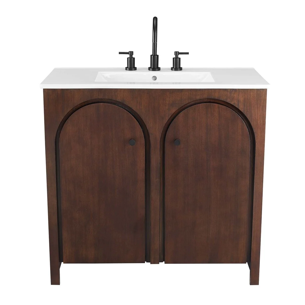 Wood Bathroom Vanity Collection with Ceramic Sink for Single and Double Use - Image 62