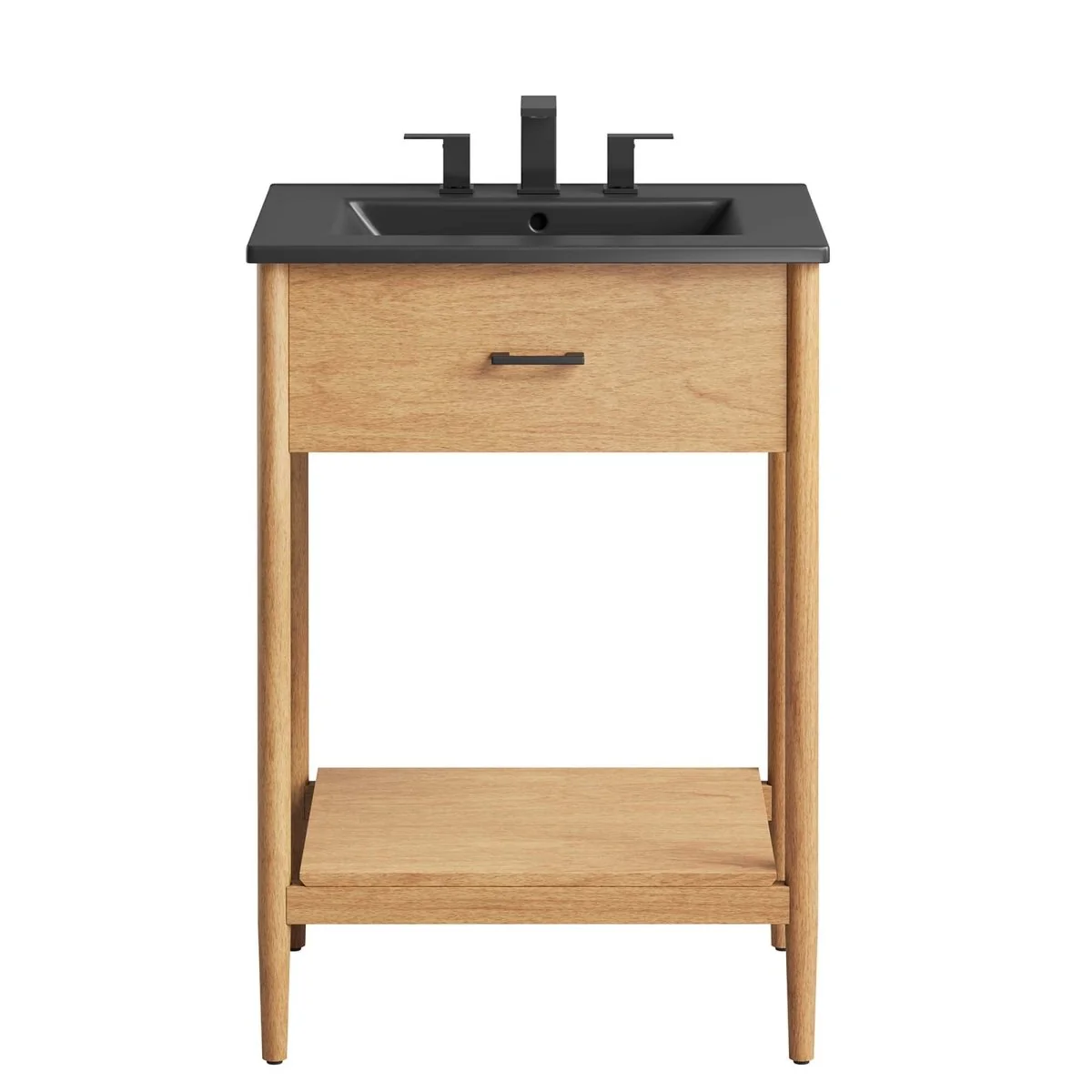 Wood Bathroom Vanity with Sink — Elegant Solid Wood Vanity Cabinet for Bathrooms - Image 190