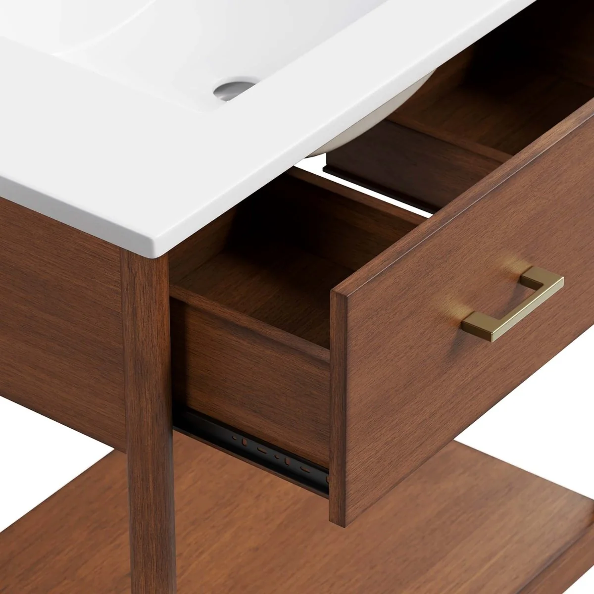 Wood Bathroom Vanity with Sink — Elegant Solid Wood Vanity Cabinet for Bathrooms - Image 201
